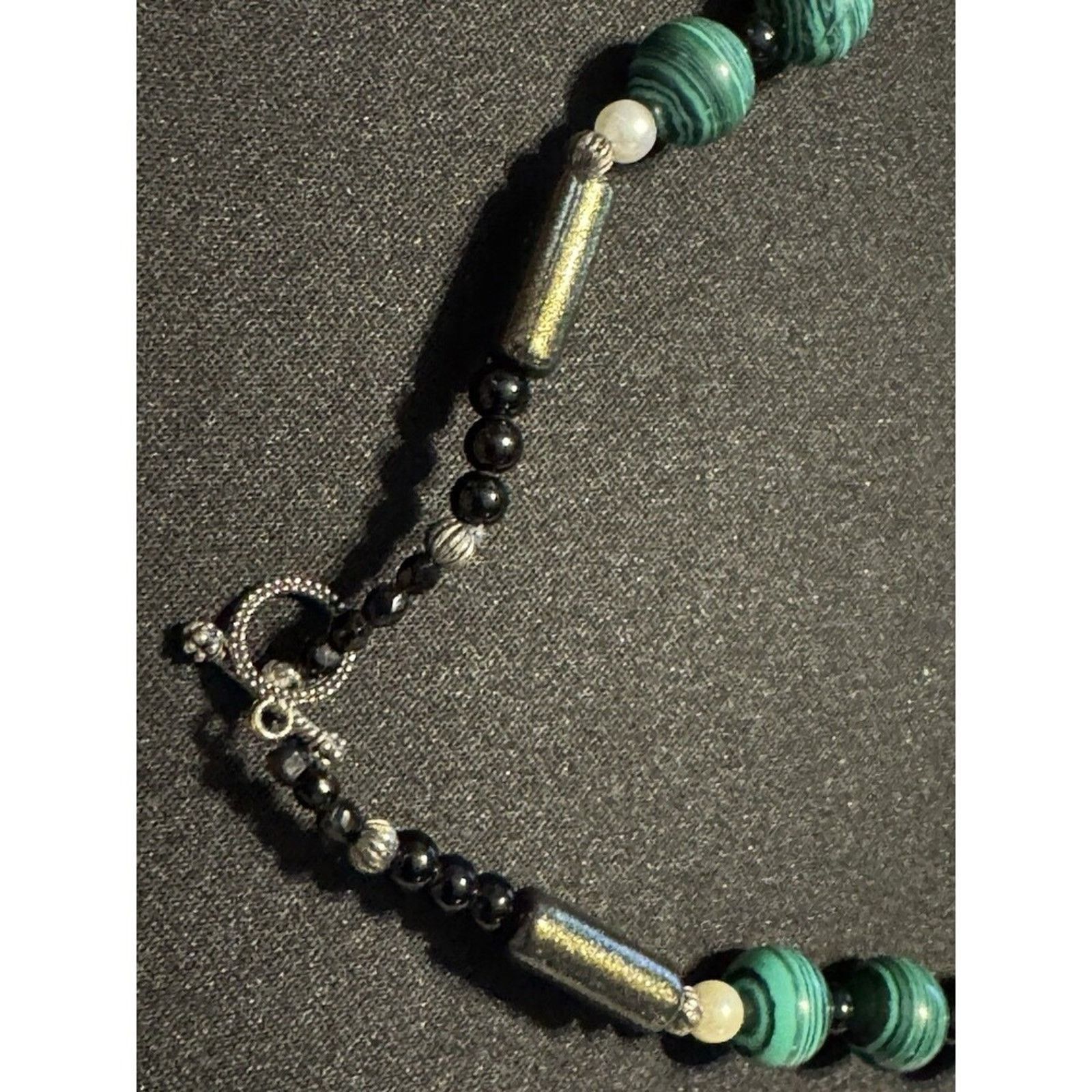 Other Malachite Onyx Pearl 18in Necklace 925 Silver Spacers Size ONE SIZE - 2 Thumbnail