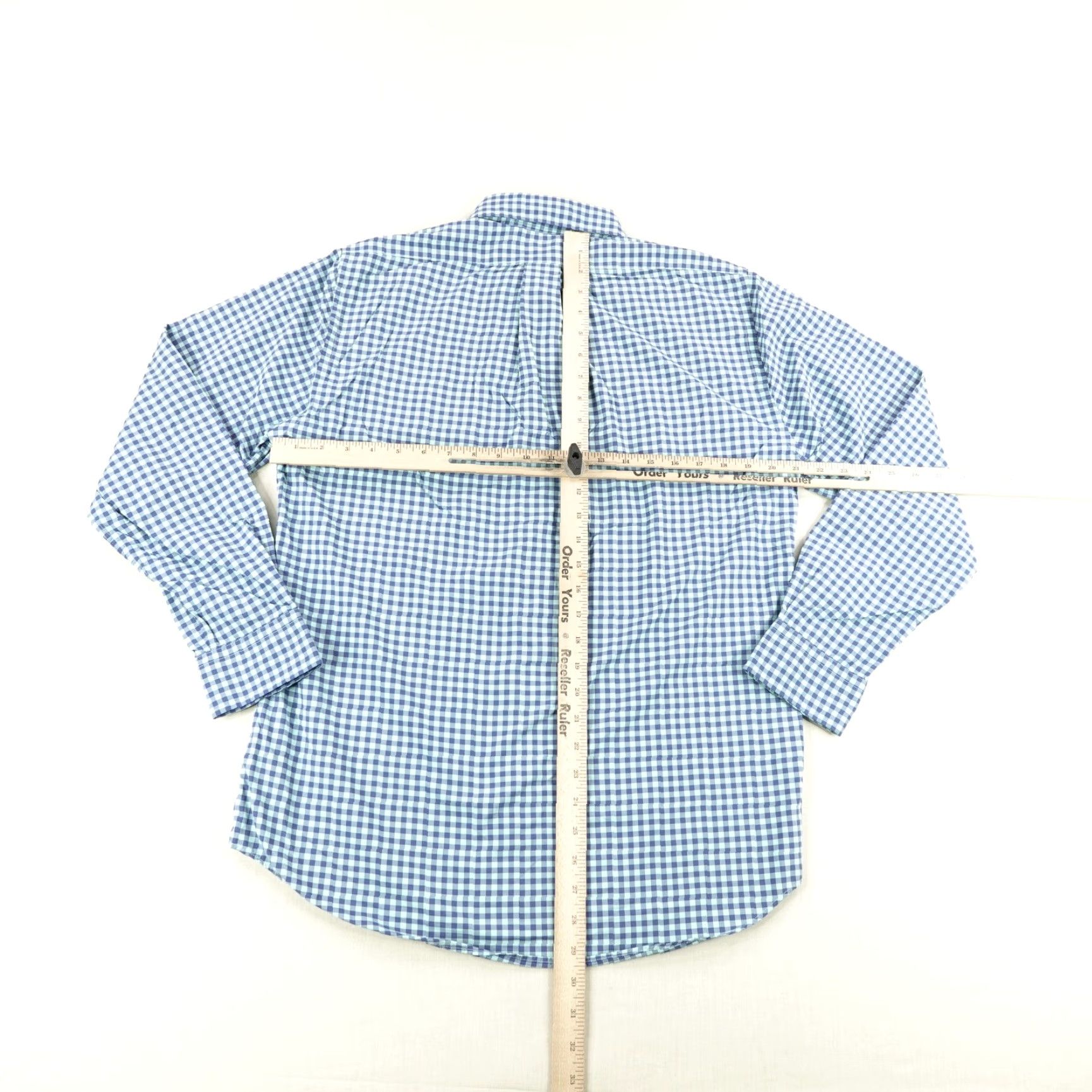 Vineyard Vines Vineyard Vines Shirt Men's Medium Blue Gingham Slim Fit Long Sleeve Nylon Button-Down Size US M / EU 48-50 / 2 - 6 Thumbnail