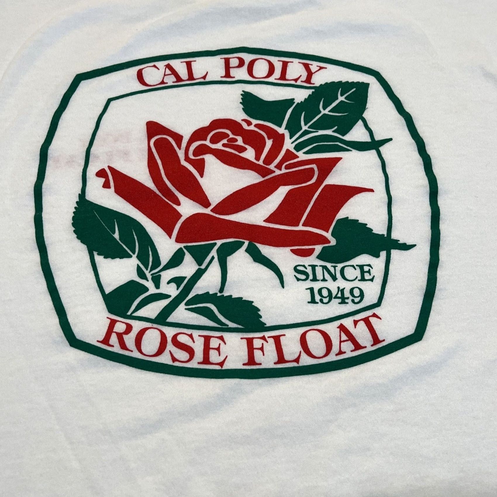 Jerzees VINTAGE Cal Poly Rose Parade T Shirt XL Unisex White 1990s Jerzees Double Side Graphic Single Stitch Size US XL / EU 56 / 4 - 4 Thumbnail