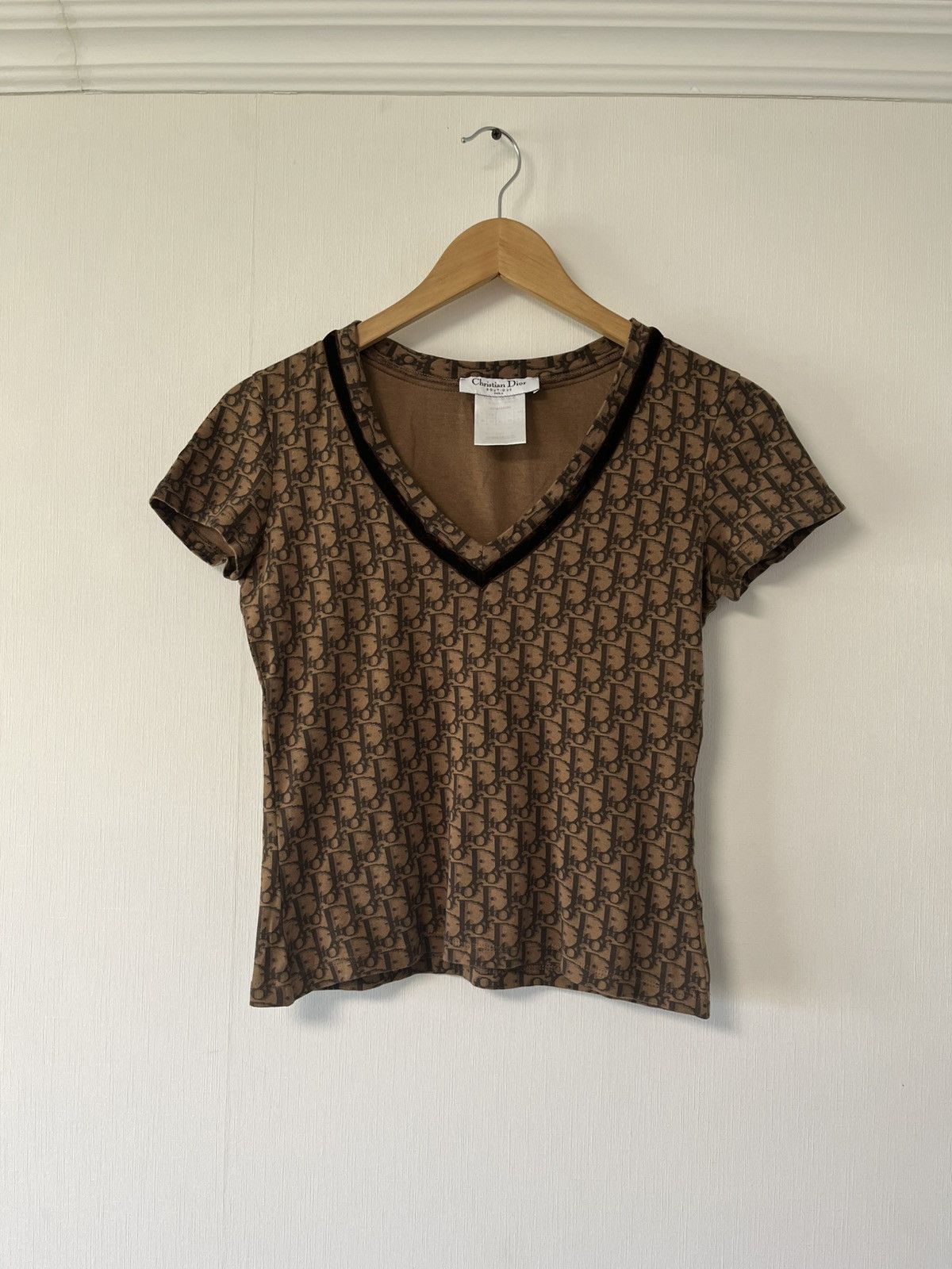 Dior × Vintage Christian Dior 2005 Trotter Top T-Shirt Monogram Vintage Size S / US 4 / IT 40 - 1 Thumbnail