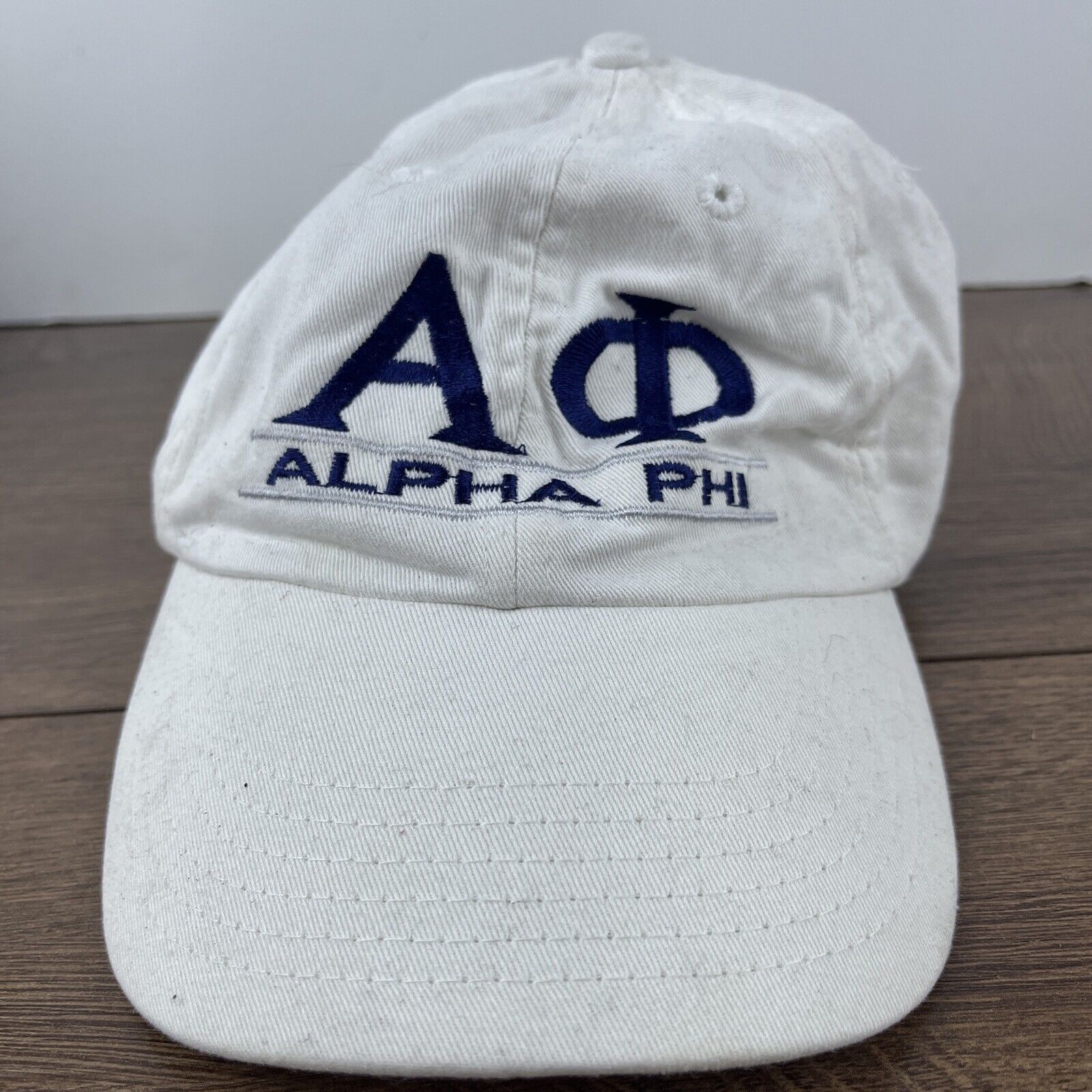 Other Alphi Phi Hat White Hat Adjustable Adult Size Hat White Cap Size ONE SIZE - 3 Thumbnail