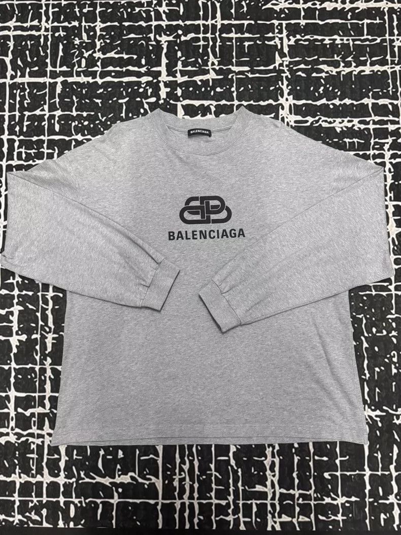 Balenciaga Lock letter Logo round neck long sleeve T-shirt