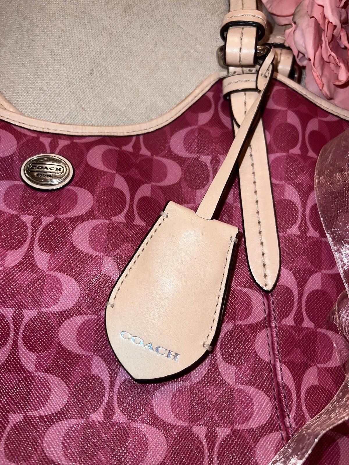 Coach Coach Peyton Dream F25522 Hand Bag Purse Tote Bordeaux Pink Size ONE SIZE - 7 Thumbnail