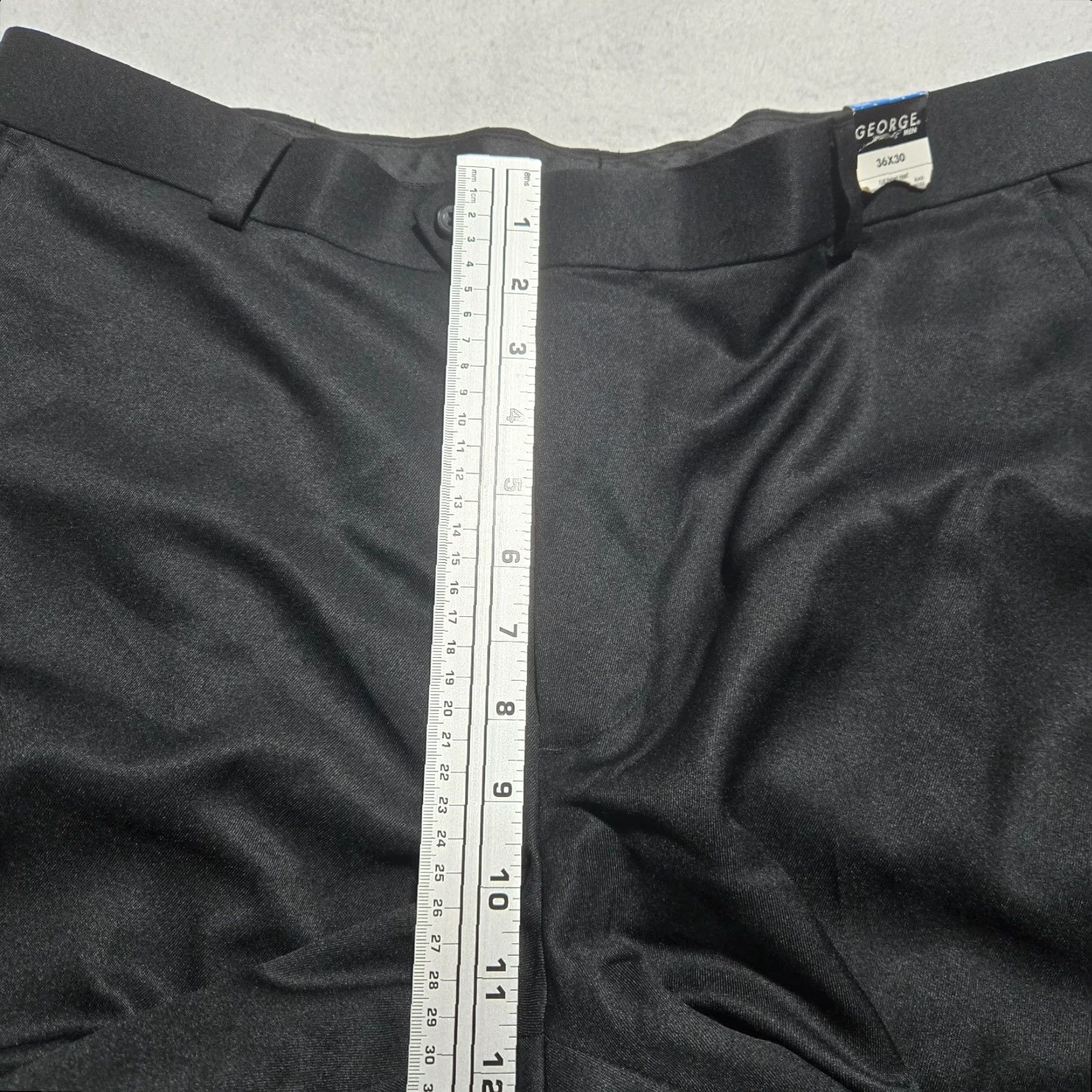 George George Pants Flat Front Black 36x30 Dress Regular Men’s Condensed Size US 36 / EU 52 - 6 Thumbnail