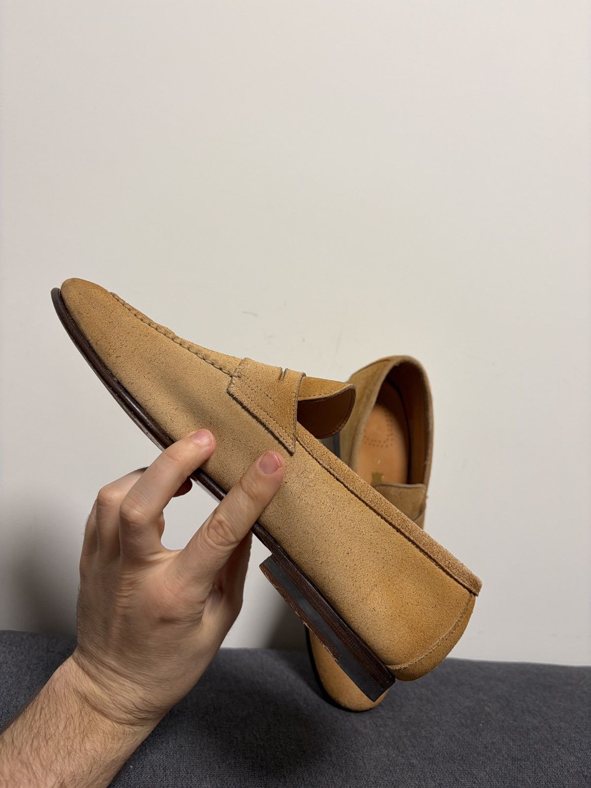 Santoni Santoni Suede Beige Loafers Size US 6.5 / EU 39-40 - 13 Thumbnail