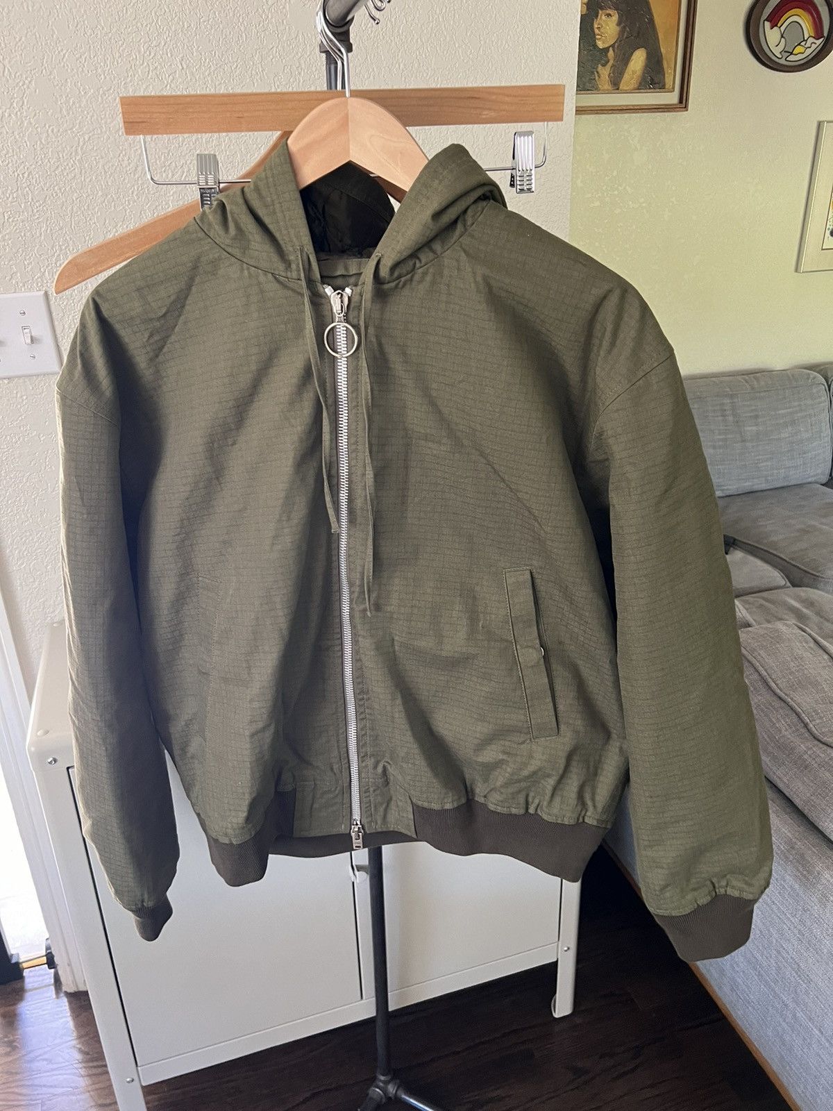 image of Acne Studios Ripstop Padded Jacket in Green, Men's (Size Medium)