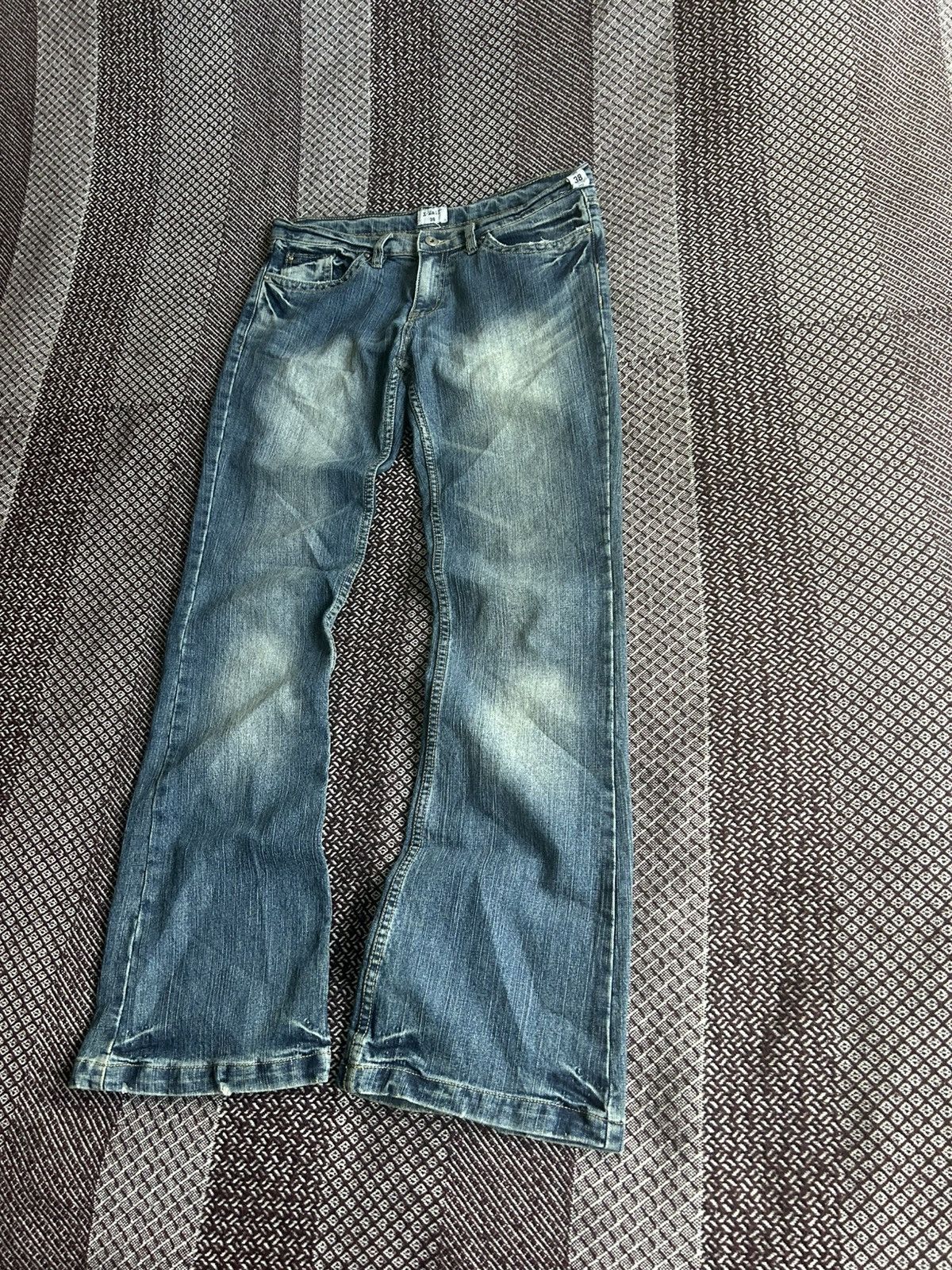 Japanese Brand Vintage X-Mail Japanese Style Faded Jeans Flared Size 38 Y2K Size 28" / US 6 / IT 42 - 2 Thumbnail