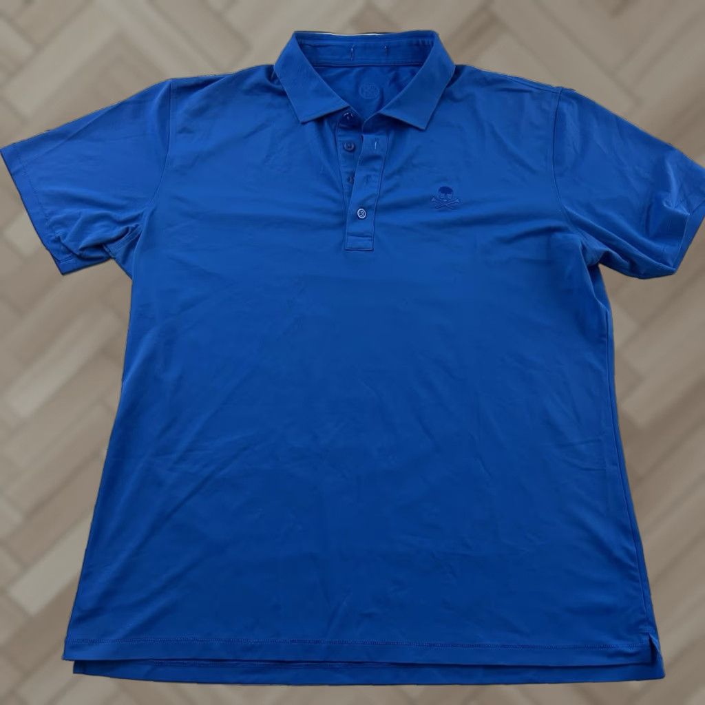 Vintage G Fore Short Sleeve Button Front Polo Shirt Men's L Blue Skull Logo Size US L / EU 52-54 / 3 - 1 Thumbnail