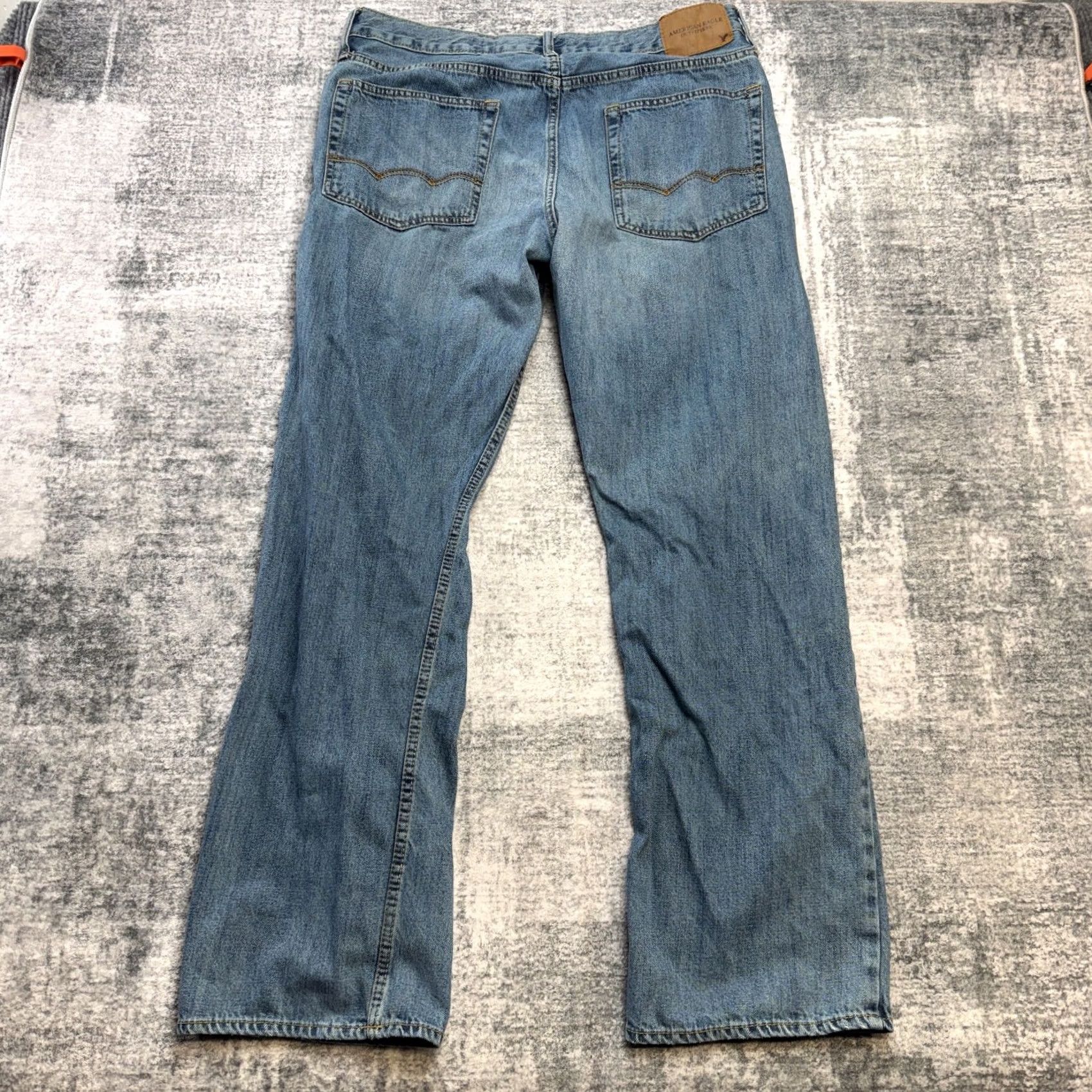 American Eagle Outfitters American Eagle Outfitters Jeans Mens 36x34 Relaxed Straight Faded Blue Denim Casual Chore Jeans Size US 36 / EU 52 - 7 Thumbnail