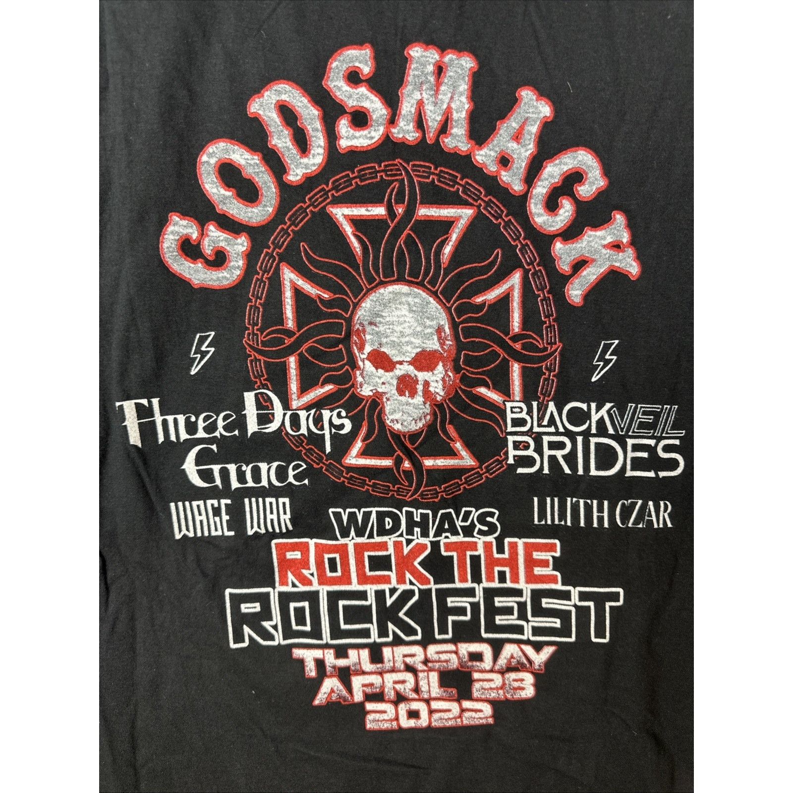 Fruit Of The Loom WDHA’s Rock Fest 2022 T-Shirt Godsmack Three Days Grace Larg Size US L / EU 52-54 / 3 - 6 Thumbnail