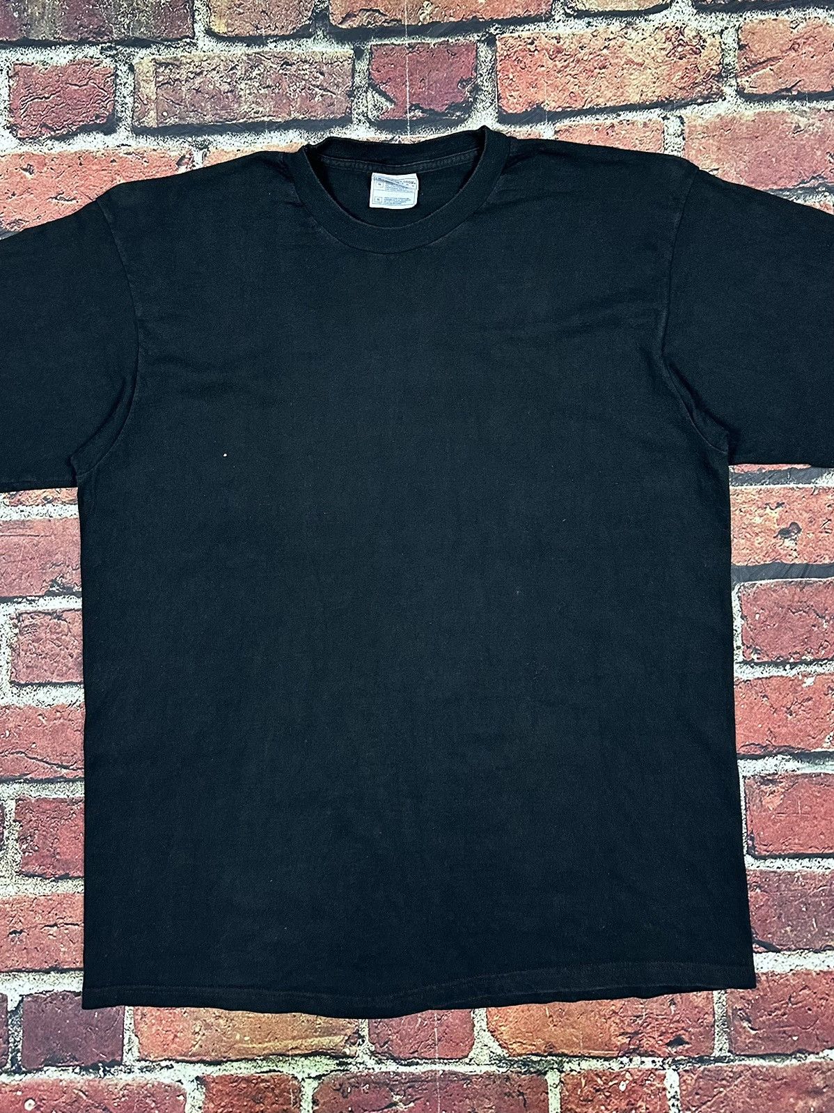 Fruit Of The Loom × Vintage Vintage Black Blank Tee Shirt Short Sleeve 90s y2k grunge Size US XL / EU 56 / 4 - 3 Thumbnail