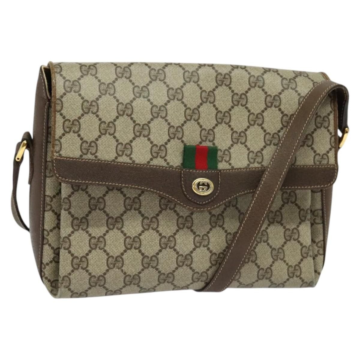 Gucci GUCCI GG Supreme Web Sherry Line Bag Pvc Beige Gold 904 02 Size ONE SIZE - 1 Thumbnail