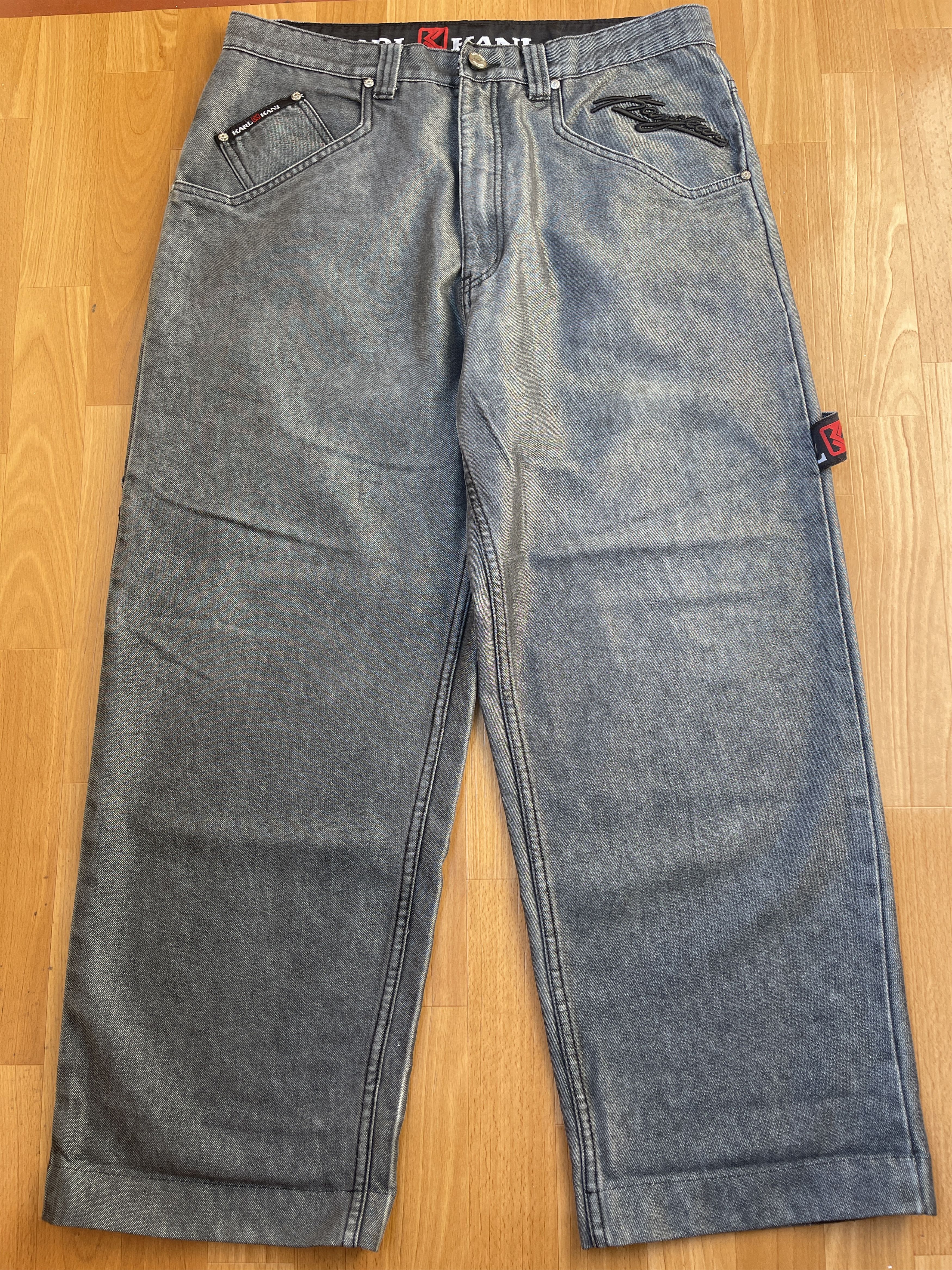 Karl Kani KARL KANI jeans shiny vintage baggy jeans silver metallic 34 Size US 34 / EU 50 - 3 Thumbnail