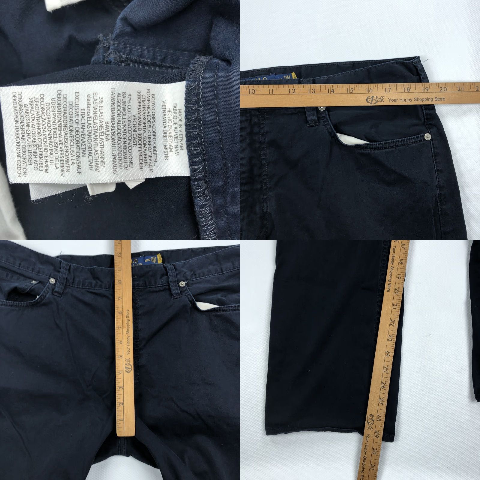 Polo Ralph Lauren Polo Ralph Lauren Men's Navy Blue Varick Slim Straight Leg Pants 38x30 Size 38 Regular Navy Blue Chino Straight 5-Pocket Design Size US M / EU 48-50 / 2 - 9 Thumbnail