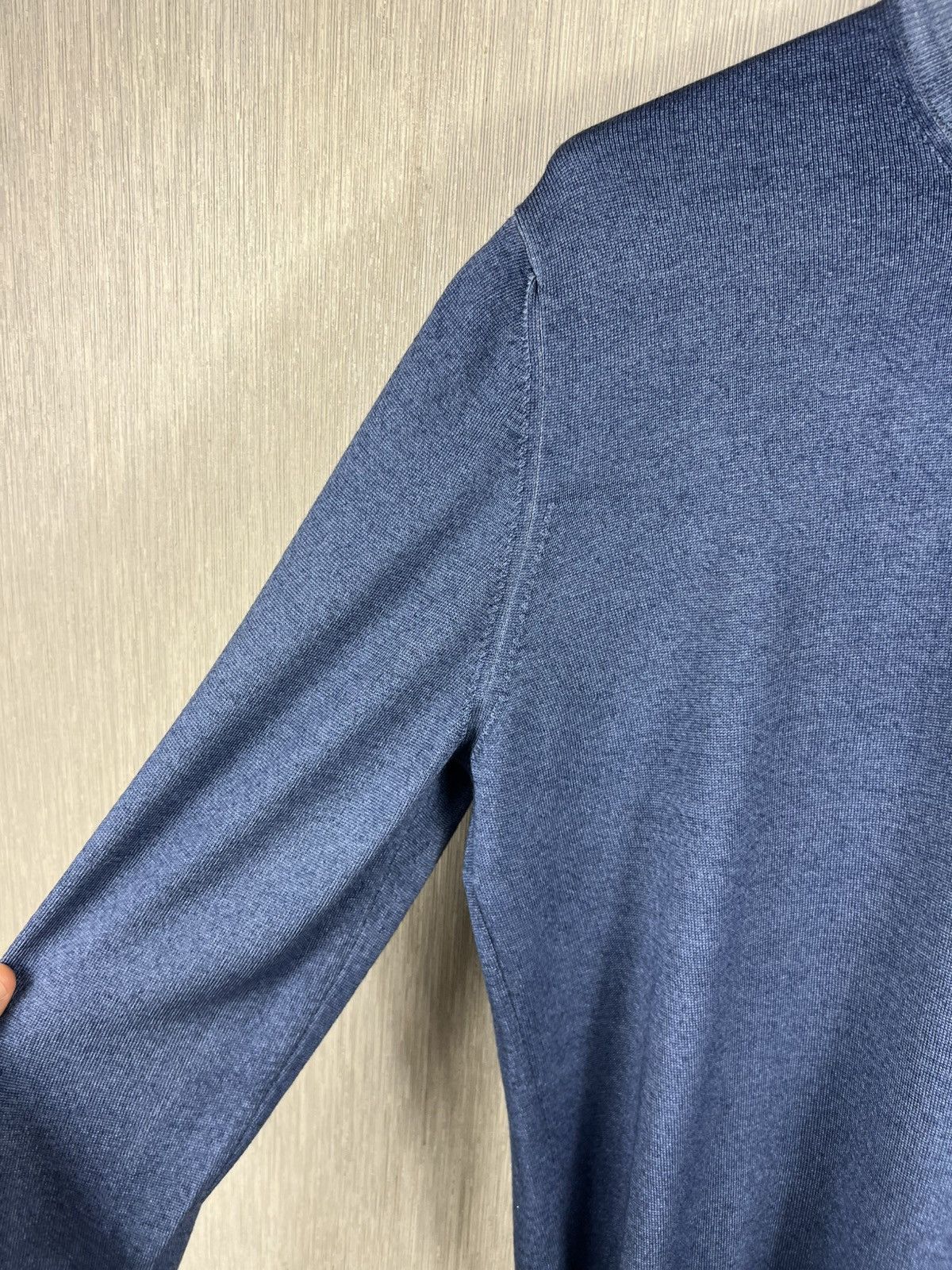 Gran Sasso Gran Sasso virgin wool merino quarter half zip sweater navy Size US L / EU 52-54 / 3 - 9 Thumbnail