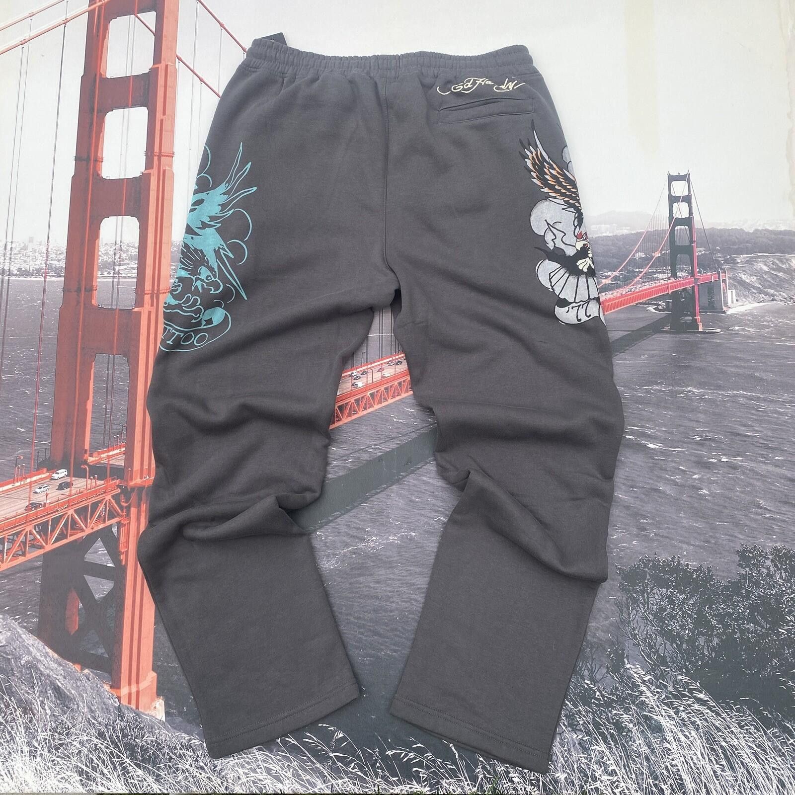 Ed Hardy Ed Hardy 77 Eagle Skull Mens Sweatpants Size Large Charcoal Size US 34 / EU 50 - 2 Thumbnail