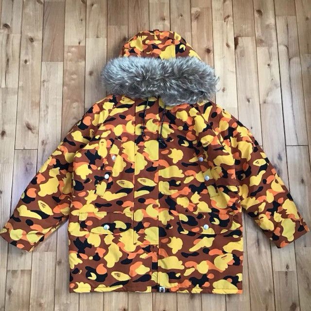 Bape 🔥Vintage🔥 BAPE Orange camo fur batting jacket a bathing ape Size US M / EU 48-50 / 2 - 1 Thumbnail