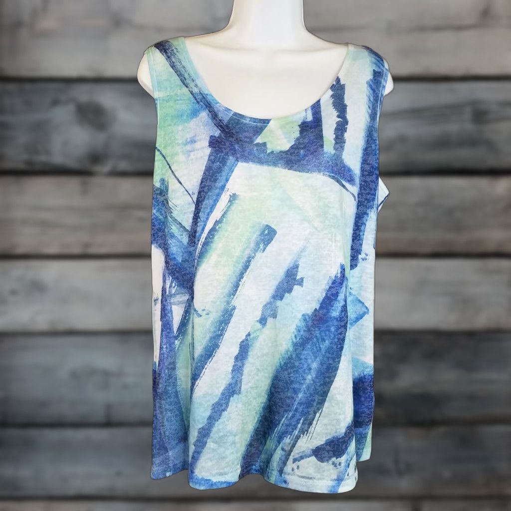 Vintage Impulse California Womens Tank Top L Blue Tank Top Women’s 50% Cotton 50% Polyester Sheer Scoop Neck California Theme Size L / US 10 / IT 46 - 1 Thumbnail
