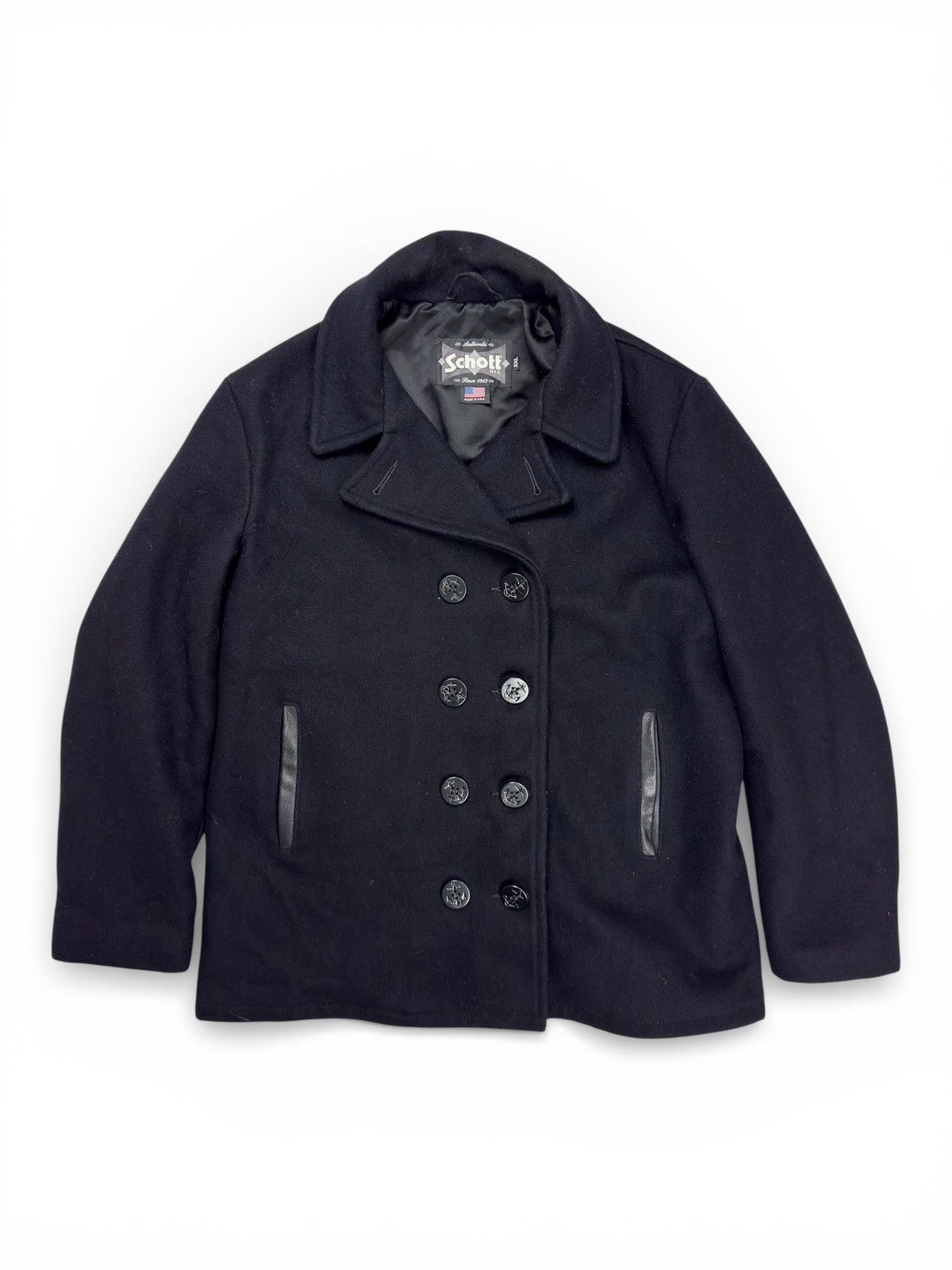 Schott Vintage Schott Peacoat Navy Military USA Made 2XL Size US XXL / EU 58 / 5 - 1 Thumbnail