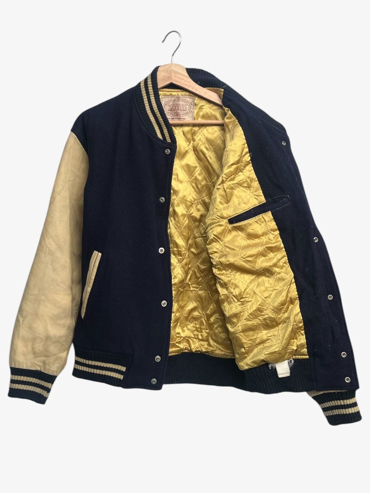Vintage 90s Harvard Wool Letterman Jacket Leather Sleeves Size US L / EU 52-54 / 3 - 4 Thumbnail