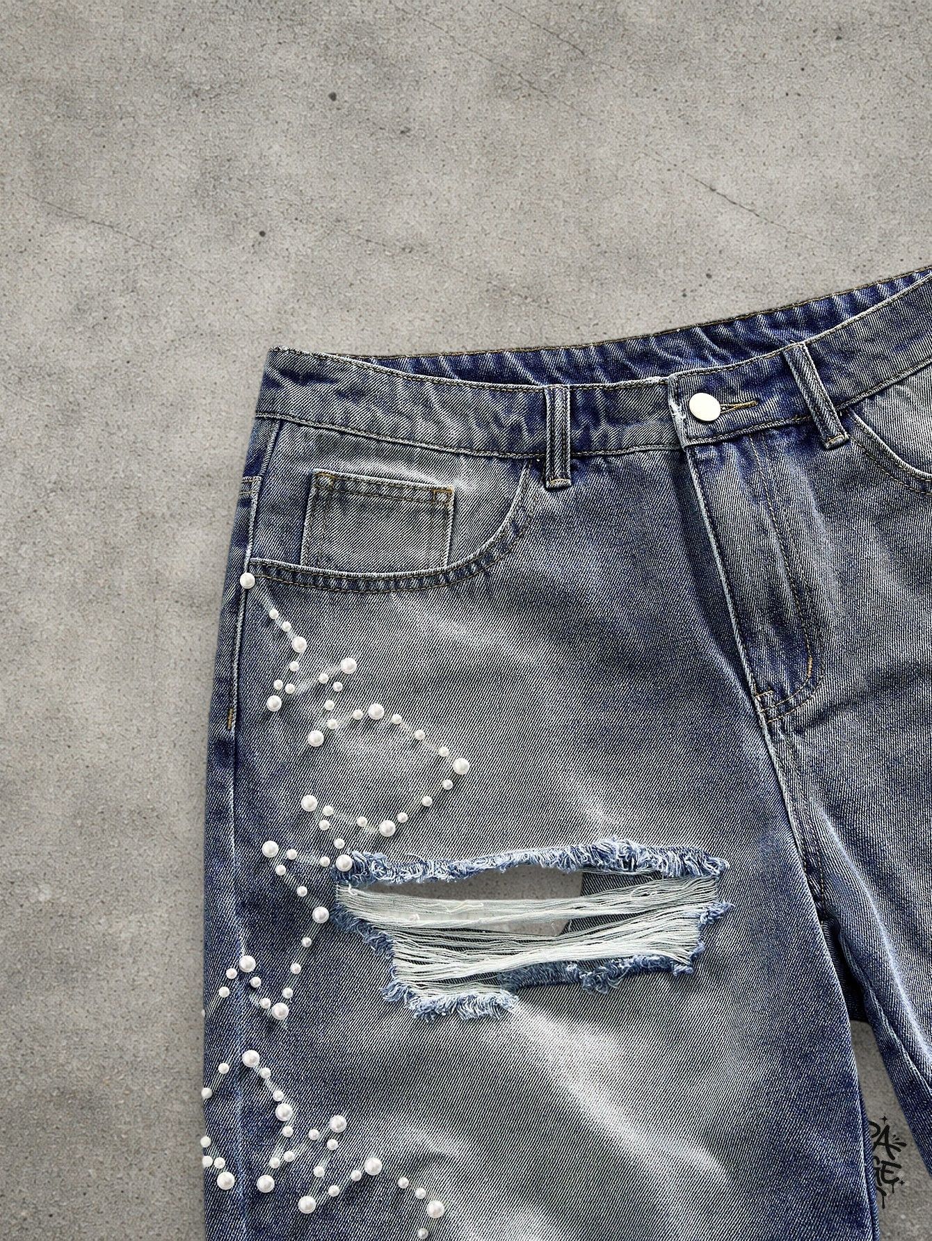 Japanese Brand Distressed washed denim shorts Size US 32 / EU 48 - 3 Thumbnail