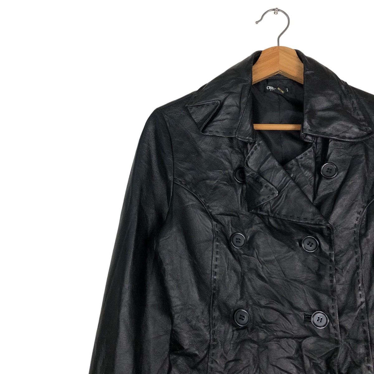 Japanese Brand 🔥Biker Leather Jacket Soft Parachute Design Chest Mania Size US M / EU 48-50 / 2 - 7 Thumbnail