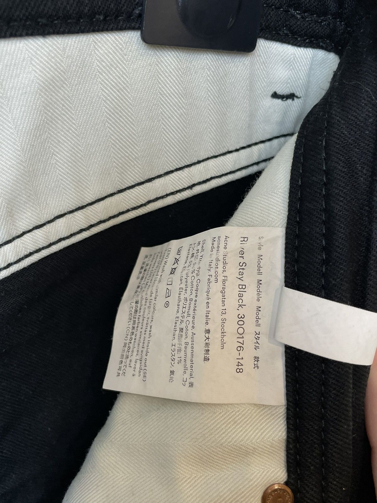 Acne Studios × Vintage Acne Studios 1996 Loose Straight Black Jeans Denim Size US 30 / EU 46 - 10 Thumbnail