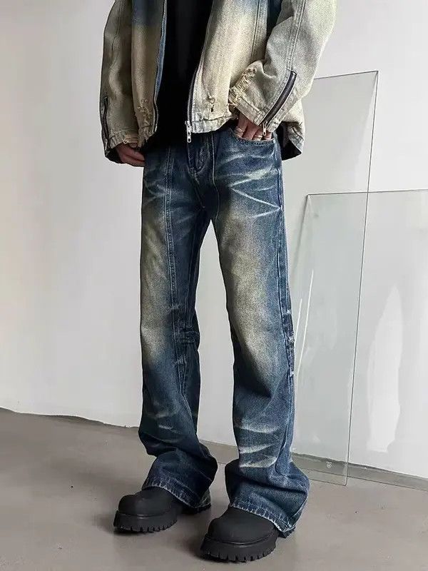 VIBE Vintage Washed Cat Whiskers Street Hip Hop Y2K Jeans Size US 34 / EU 50 - 6 Thumbnail