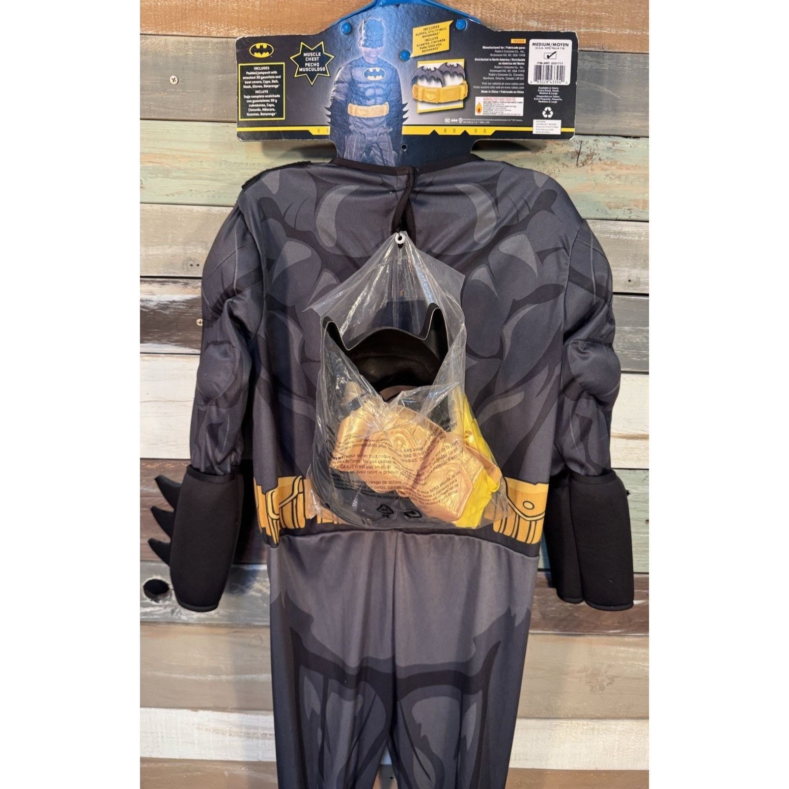 DC DC BATMAN Boys Jumpsuit, Cape, Mask, Boot Tops & Gloves Hall Size ONE SIZE - 9 Thumbnail