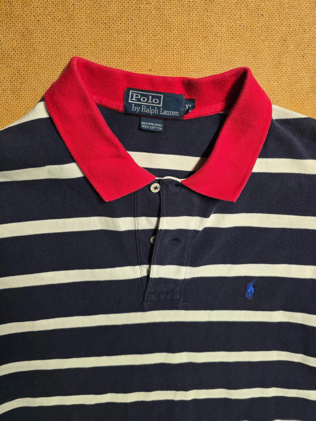 Polo Ralph Lauren Vintage Ralph Lauren Polo Shirt XL Blue Block Stripes Rugby Size US XL / EU 56 / 4 - 3 Thumbnail