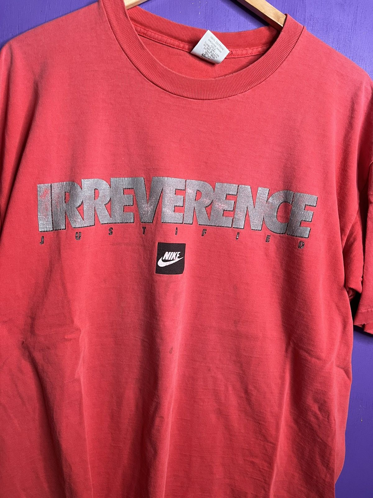 Nike × Vintage Vintage 90s Nike irreverence just do it t-shirt Size US L / EU 52-54 / 3 - 3 Thumbnail