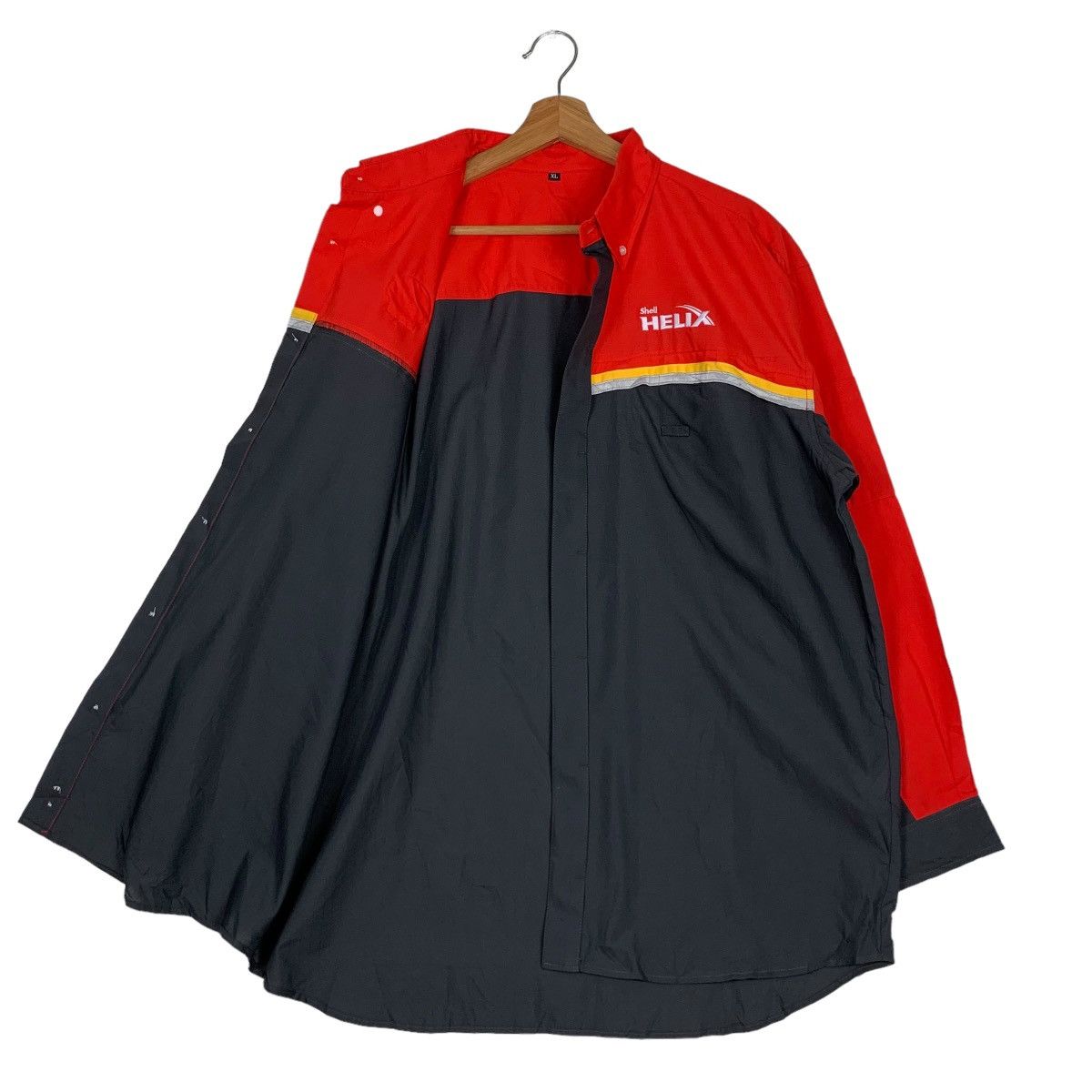 Other SHELL HELIX EMBROIDERY LOGO BUTTON UP SHIRT #0193-C10 Size US XL / EU 56 / 4 - 11 Thumbnail