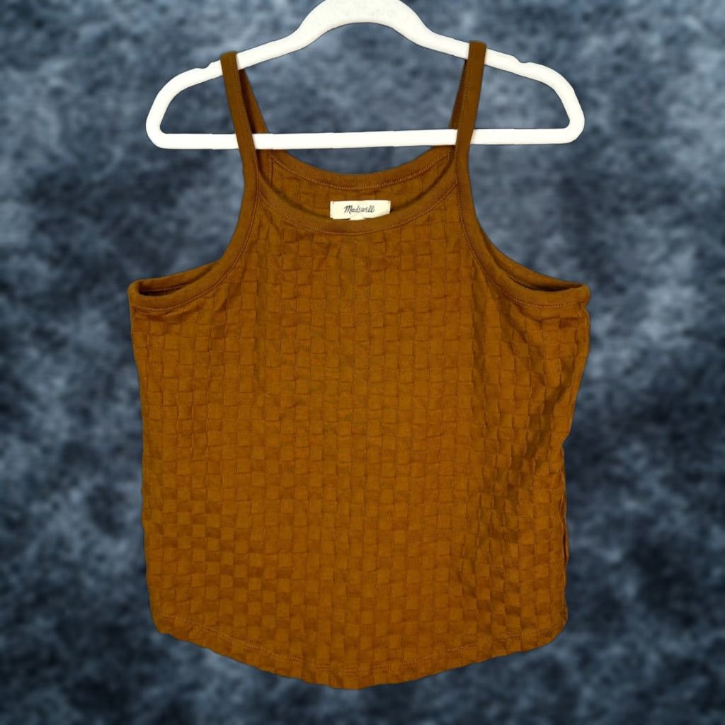 Madewell Madewell Tank Womens XS Brown Textured Cotton Sleeveless Knit Top Size XS / US 0-2 / IT 36-38 - 1 Thumbnail