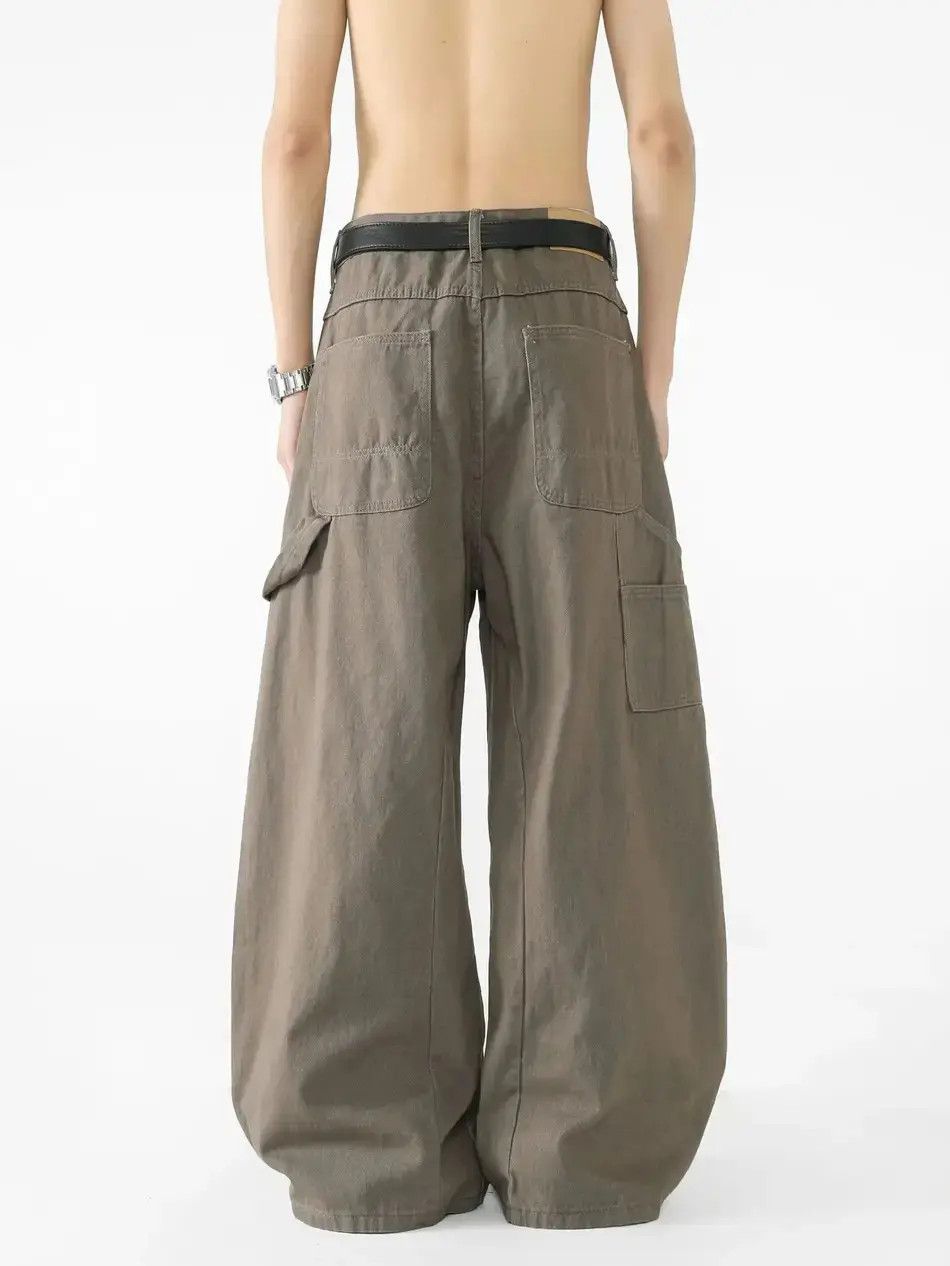 Japanese Brand Retro loose straight brown jeans Size US 32 / EU 48 - 2 Thumbnail