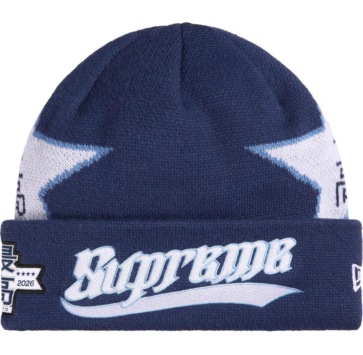 New Era × Supreme Supreme New Era Outline Beanie Navy FW25 | Grailed