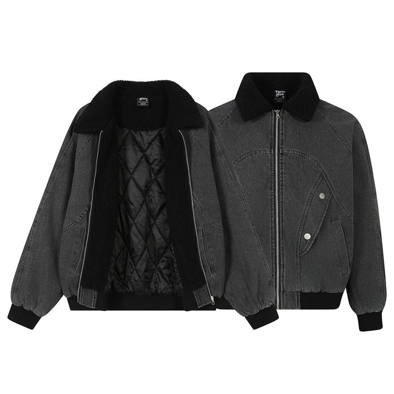 Japanese Brand Black Sherpa Collar Denim Jacket, Relaxed Fit Outerwear Size US M / EU 48-50 / 2 - 5 Thumbnail