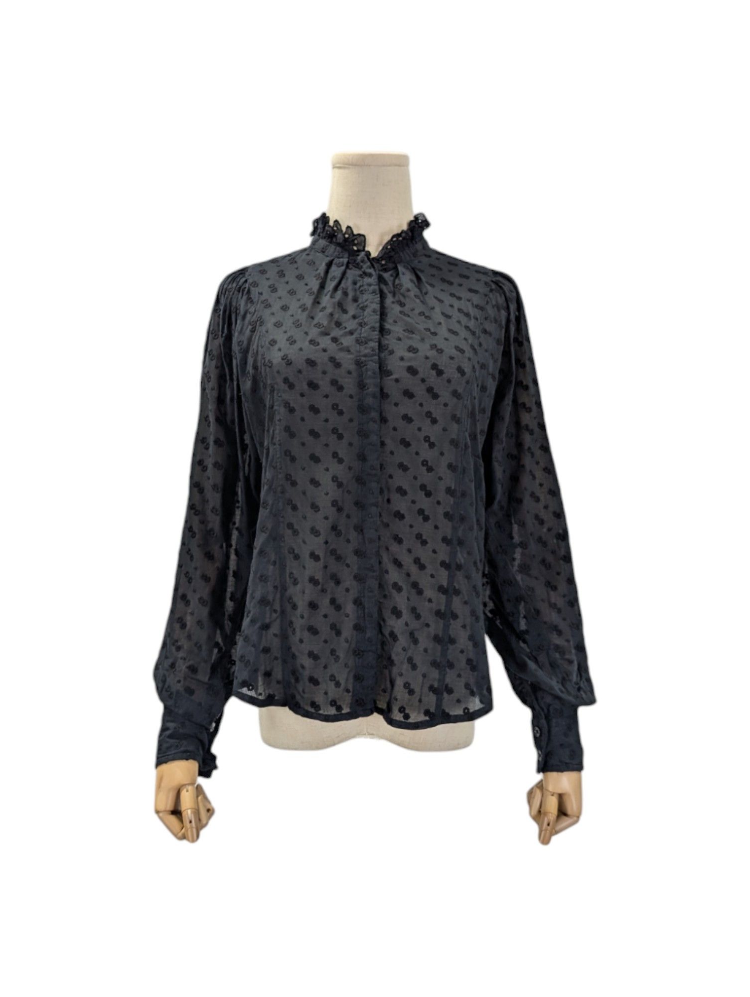 Isabel Marant Etoile Black Cotton Blouse Size XS / US 0-2 / IT 36-38 - 1 Thumbnail