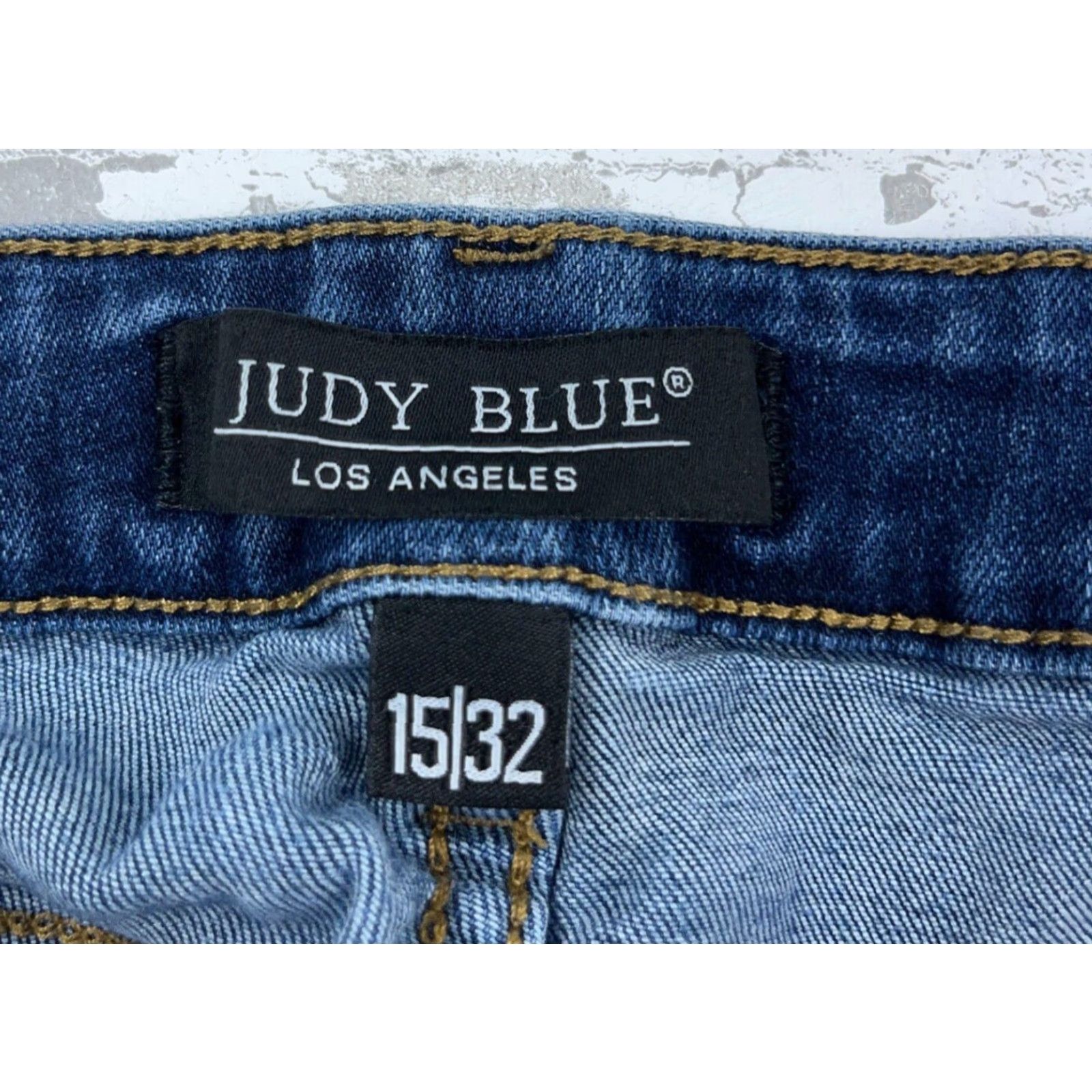 Vintage Judy Blue Jeans Women 15 32 Skinny Fit Dark Wash Faded Distressed-Free Stretch Button Fly Denim Pants Jeans Blue 5-Pocket Style Regular Waist Womens Size 36" / US 14 / IT 50 - 4 Thumbnail