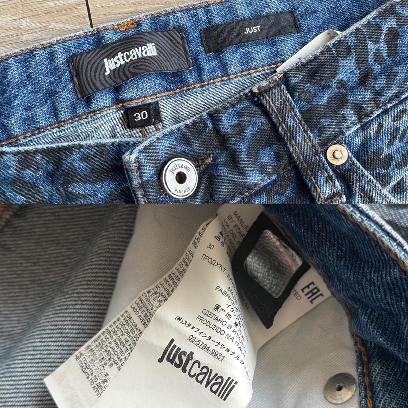 Just Cavalli Just Cavalli Leopard Print Denim Pants y2k Size US 30 / EU 46 - 8 Thumbnail
