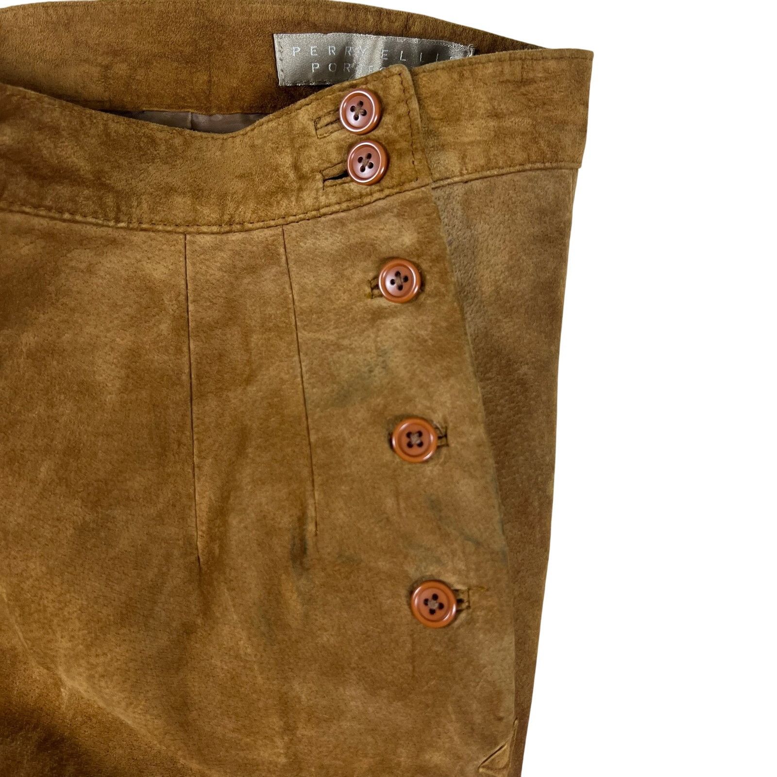 Perry Ellis Vintage Suede High-Waist Pants 6 | Perry Ellis Portfolio Size 28" / US 6 / IT 42 - 5 Thumbnail