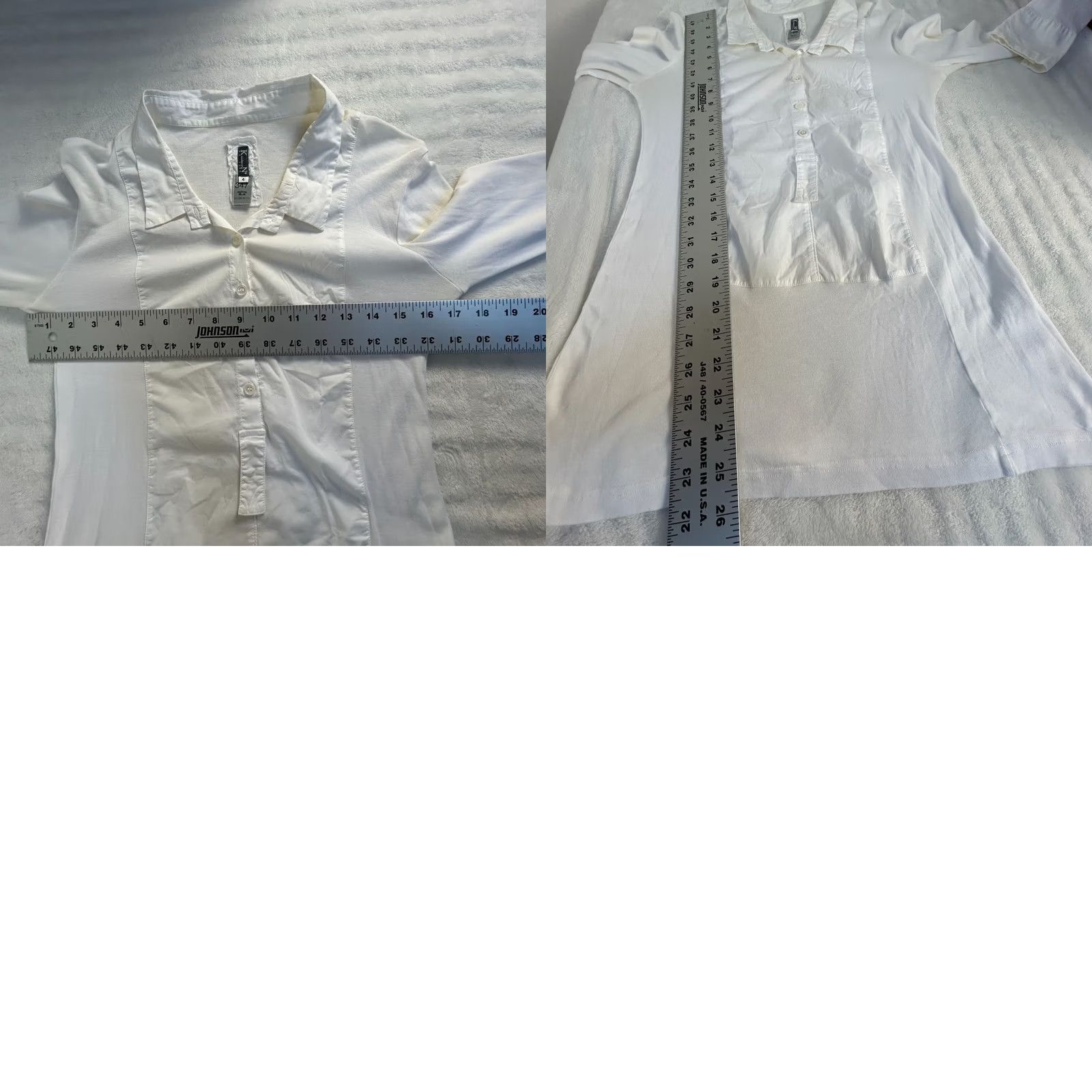 Vintage Kristensen Du Nord Polo Shirt Size 4 White Long Sleeve Made in Italy Womens Size S / US 4 / IT 40 - 8 Thumbnail