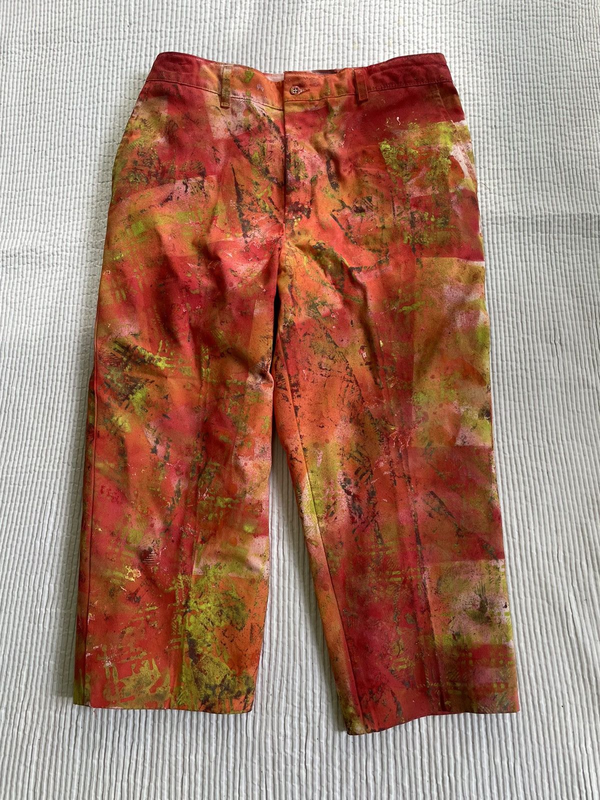 Handmade Ugly Madras Hand Painted Camo Pants Size US 32 / EU 48 - 1 Thumbnail