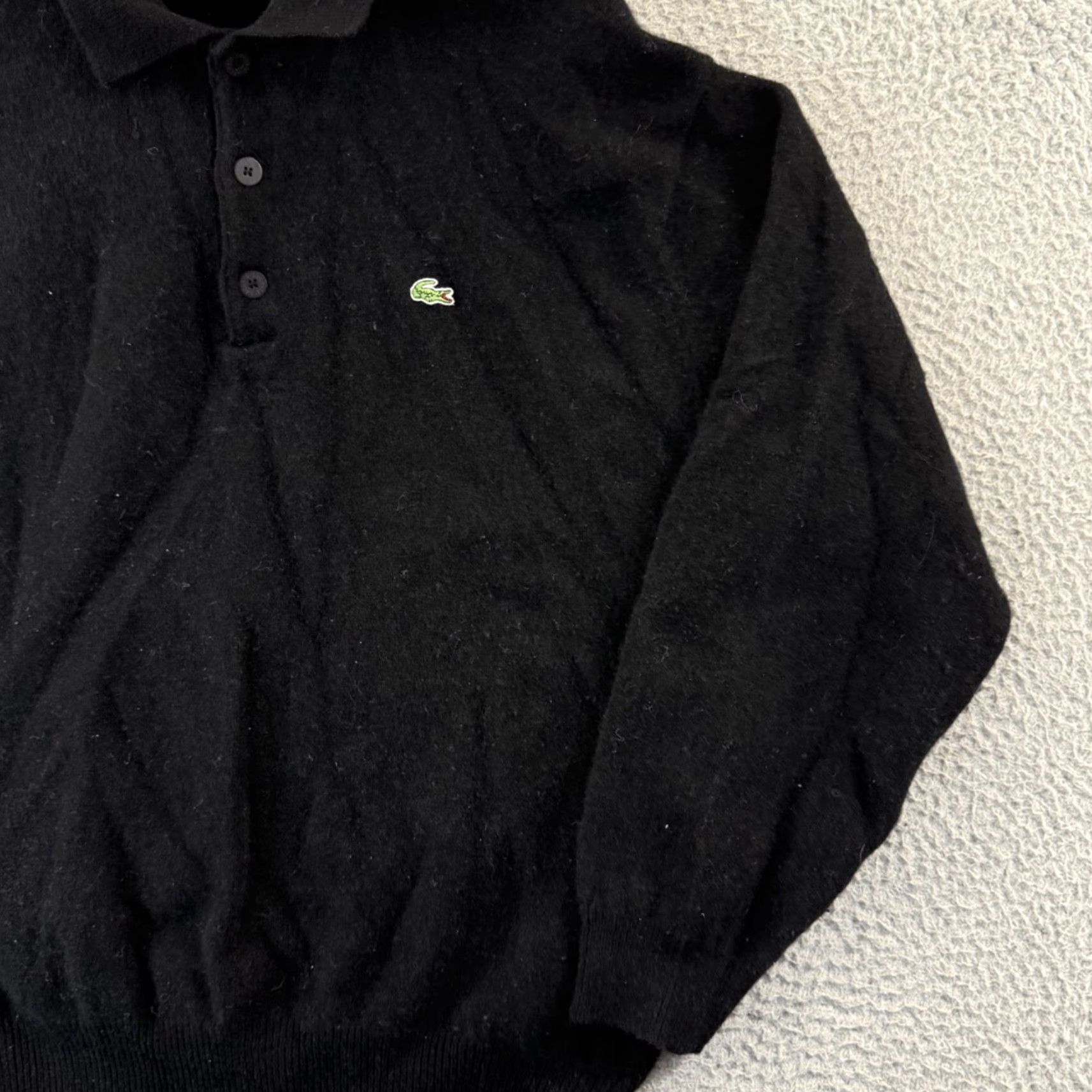 Lacoste VINTAGE Lacoste Sweater Mens 6 XL Black Wool Henley Long Sleeve Knit Preppy Pullover Size US S / EU 44-46 / 1 - 5 Thumbnail
