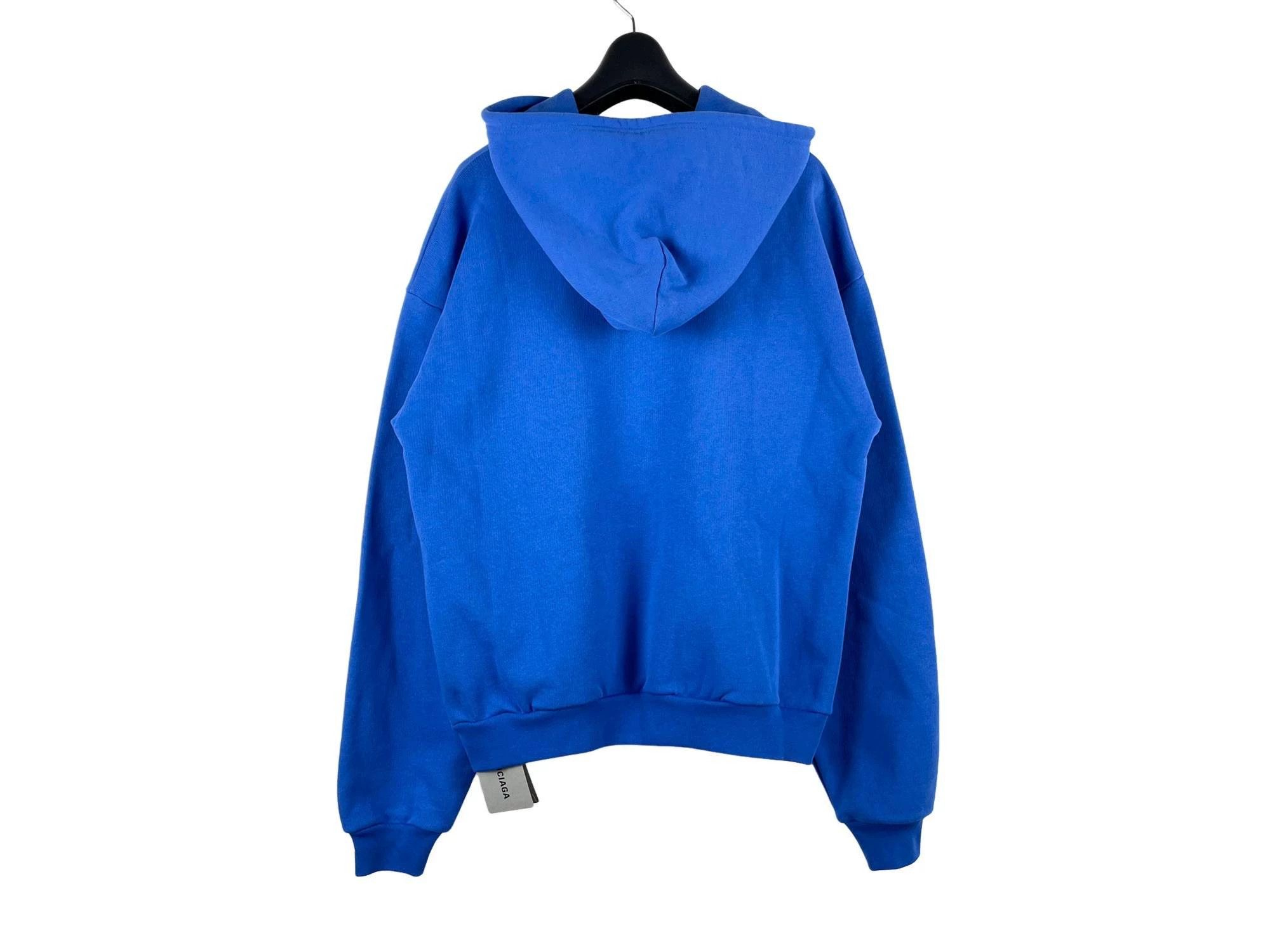 Balenciaga Balenciaga Blue Small Logo Oversized Hoodie Size US S / EU 44-46 / 1 - 2 Thumbnail