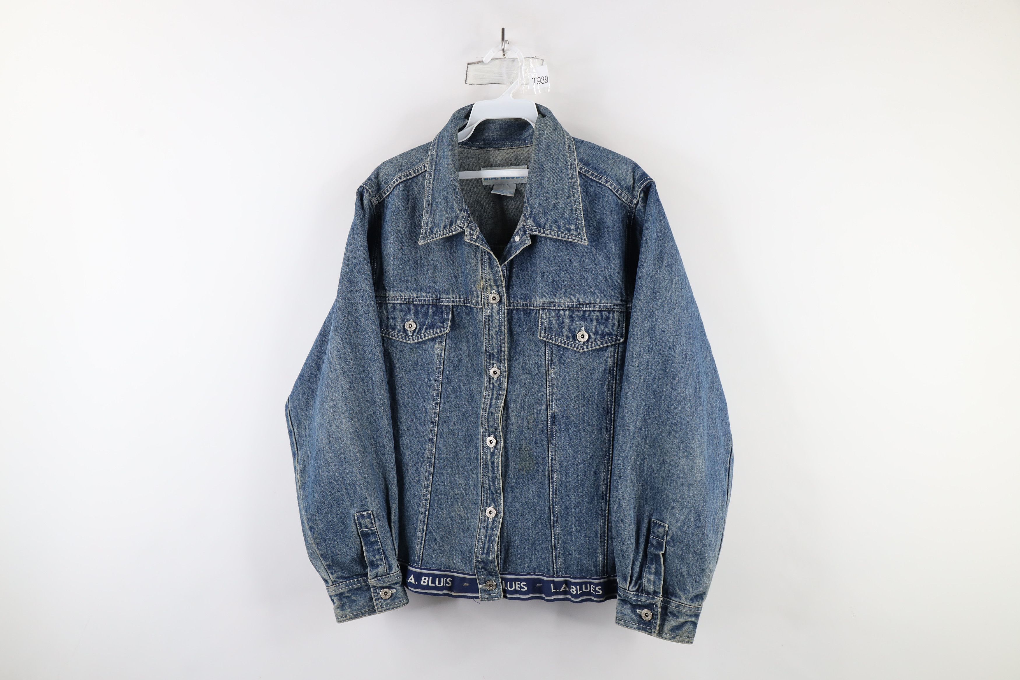 Vintage Vintage 90s Y2K LA Blues Babydoll Denim Trucker Jacket Size L / US 10 / IT 46 - 1 Thumbnail