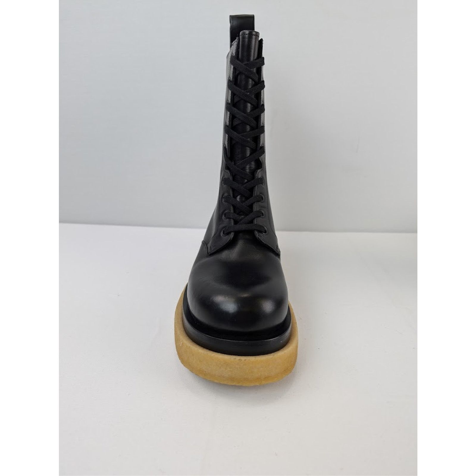 Bottega Veneta o1rshd1 Military Calf Lug Boots in Black Size US 7 / EU 40 - 14 Thumbnail