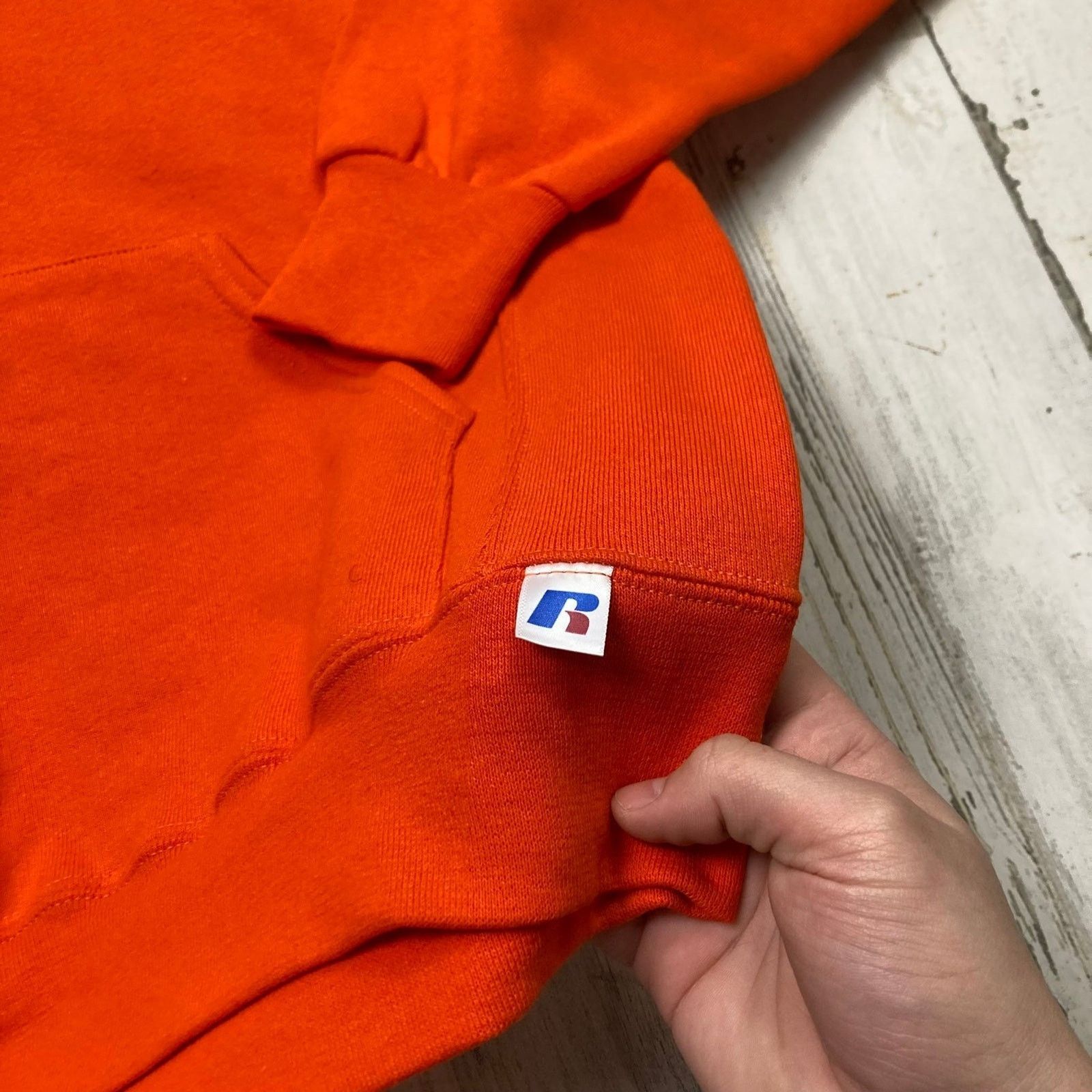 Russell Athletic × Vintage Vintage Russell Athletic Orange Hoodie Size US M / EU 48-50 / 2 - 2 Thumbnail