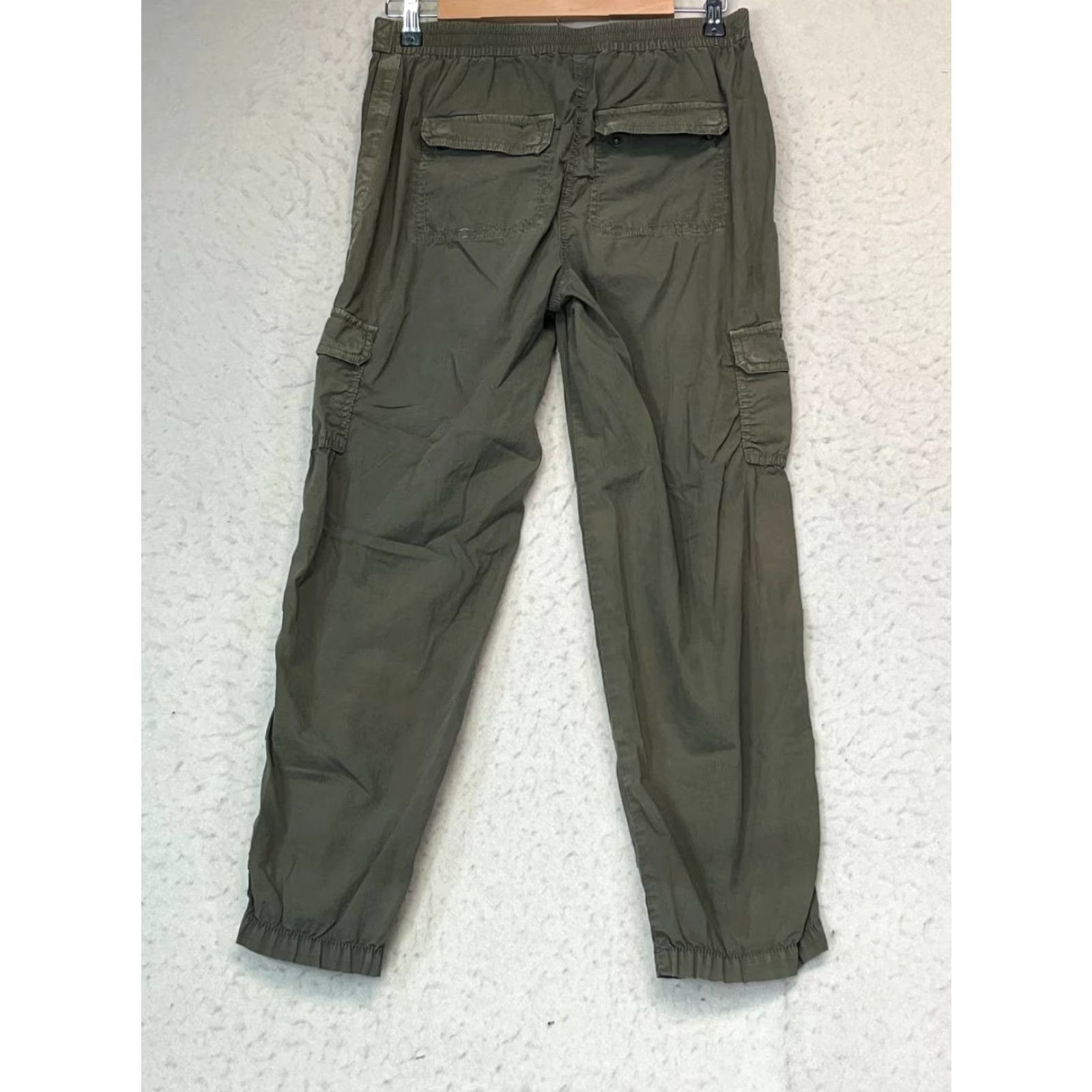 Vintage Chicos Women Pants Cargo Flat Front Slim High Rise 00 Green Twill Straight Leg Inseam 28 in Stretch Cotton Blend Button Zipper Size 24" / US 00 / IT 34 - 2 Thumbnail