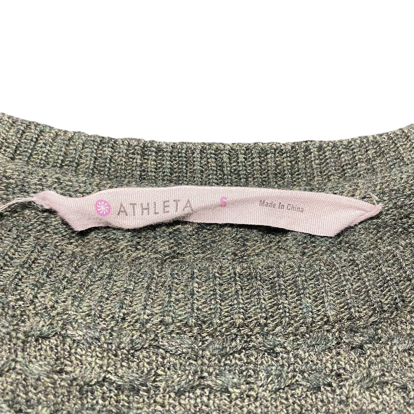 Athleta Athleta Merino Honeycomb Knit Tunic Sweater Moss Green Small Size S / US 4 / IT 40 - 4 Thumbnail