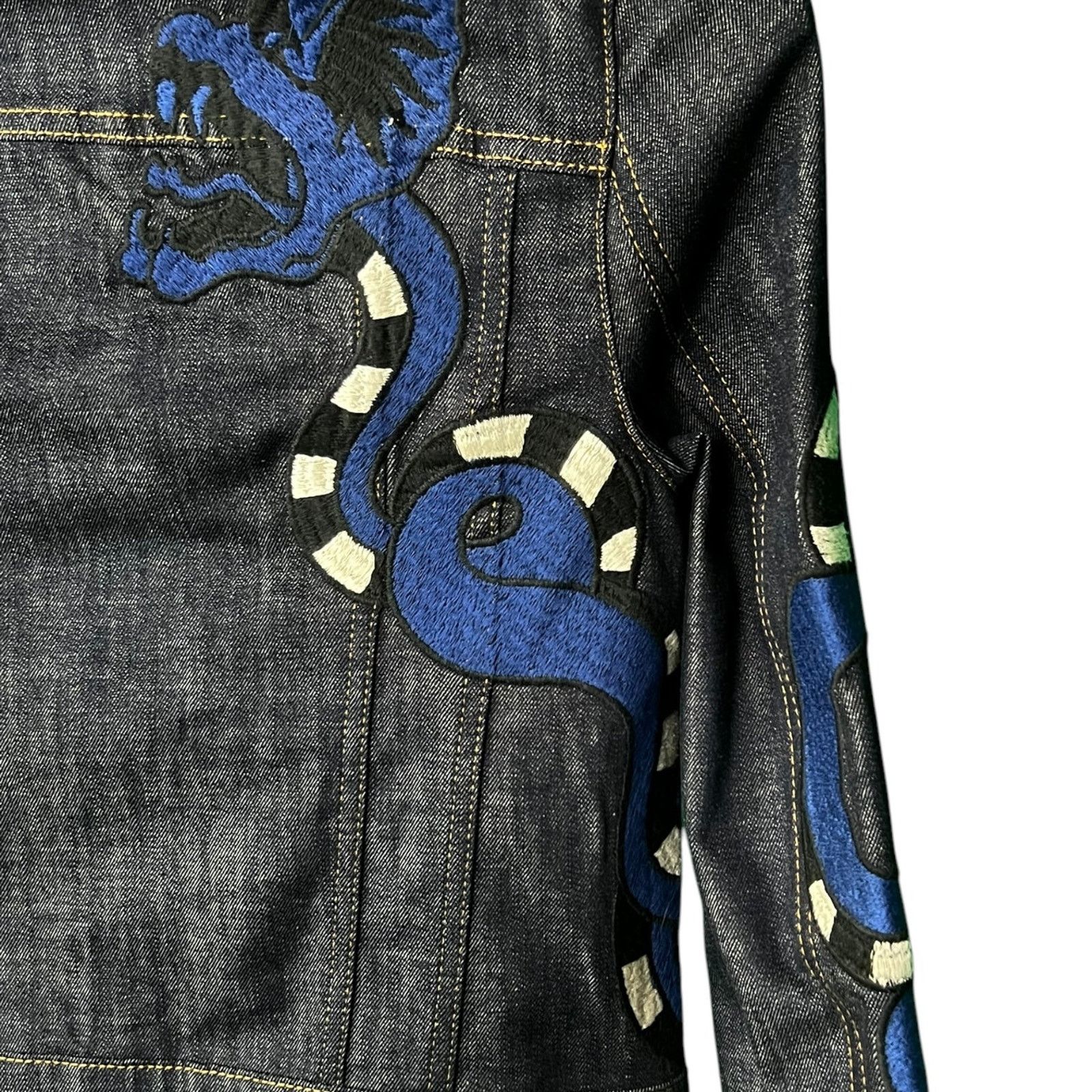 Zadig & Voltaire Zadig & Voltaire Women's XS Heart Snake Patch Denim Jacket Size XS / US 0-2 / IT 36-38 - 12 Thumbnail